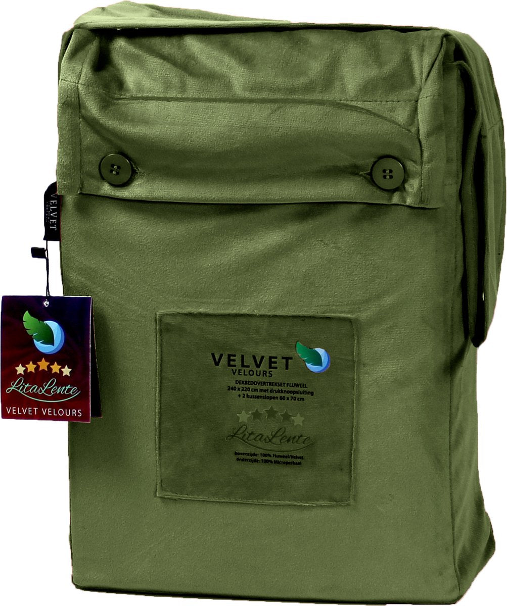Samt-Spannbettlaken - Grün