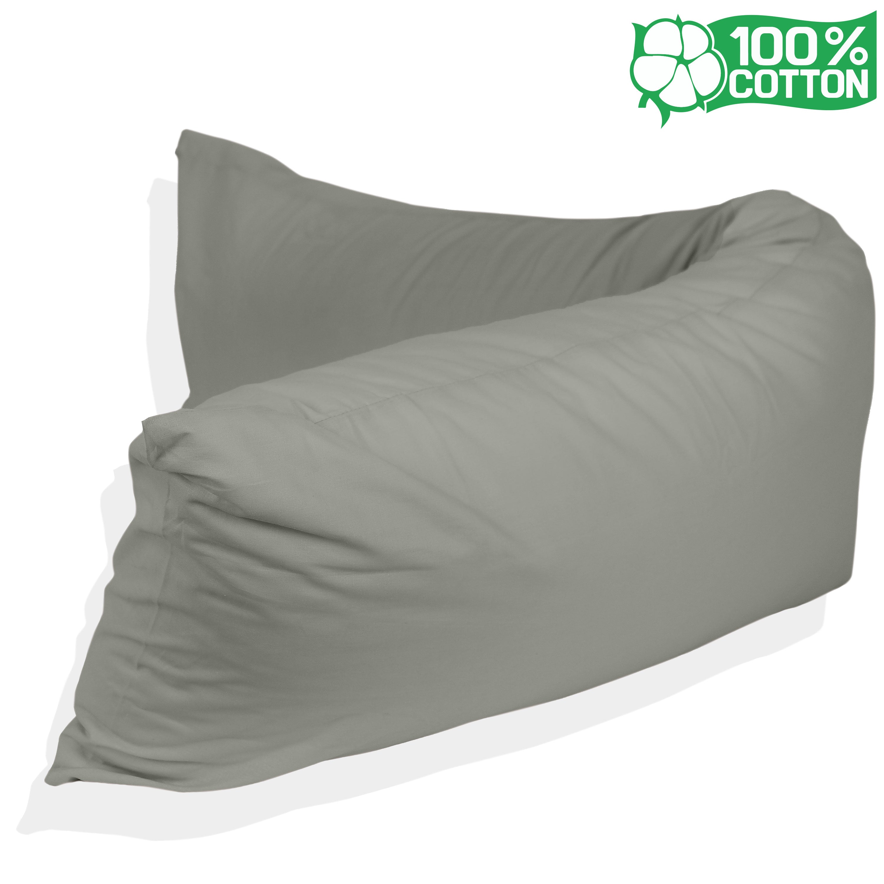 Katoenen lichaamskussen sloop - Grijs