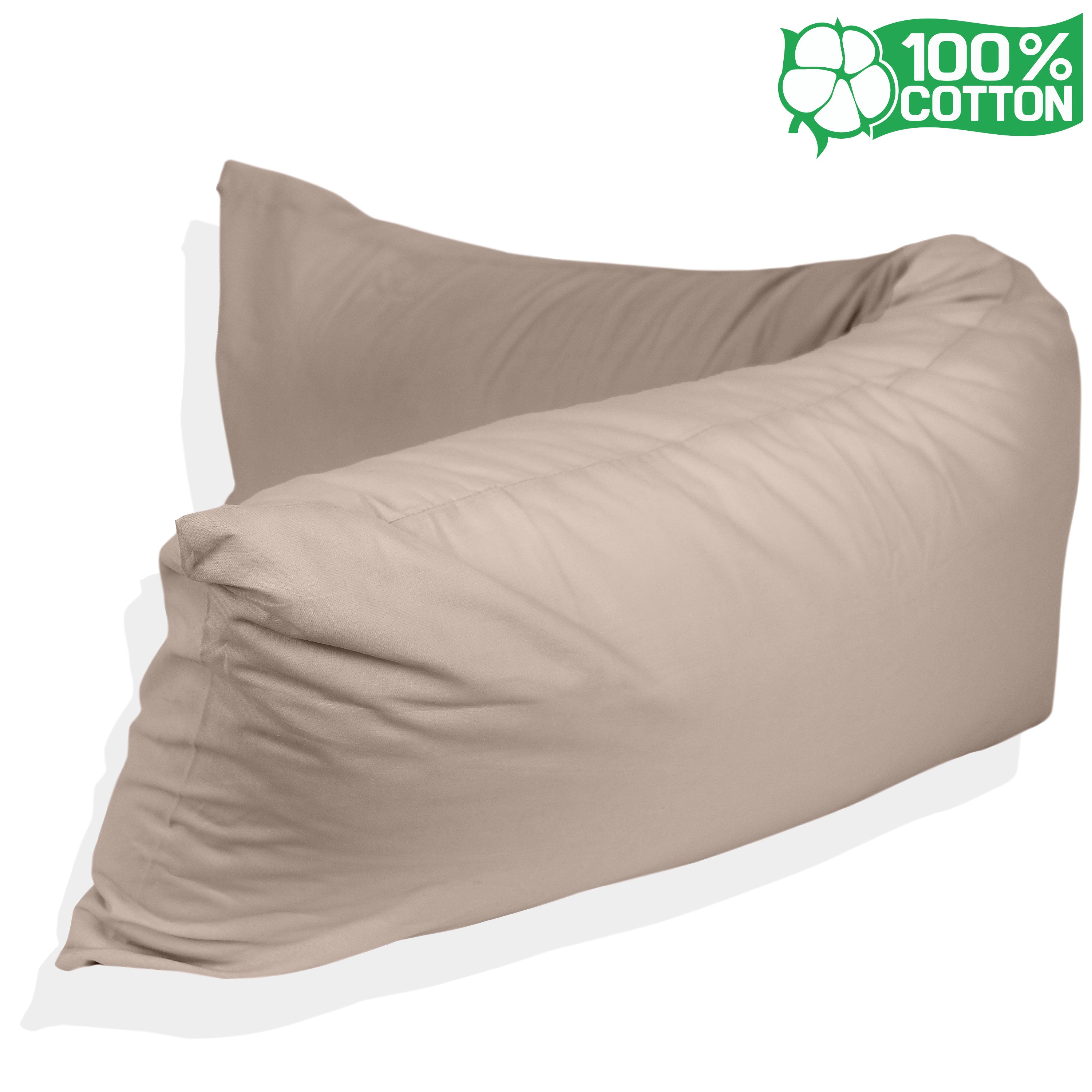 Katoenen lichaamskussen sloop - Taupe