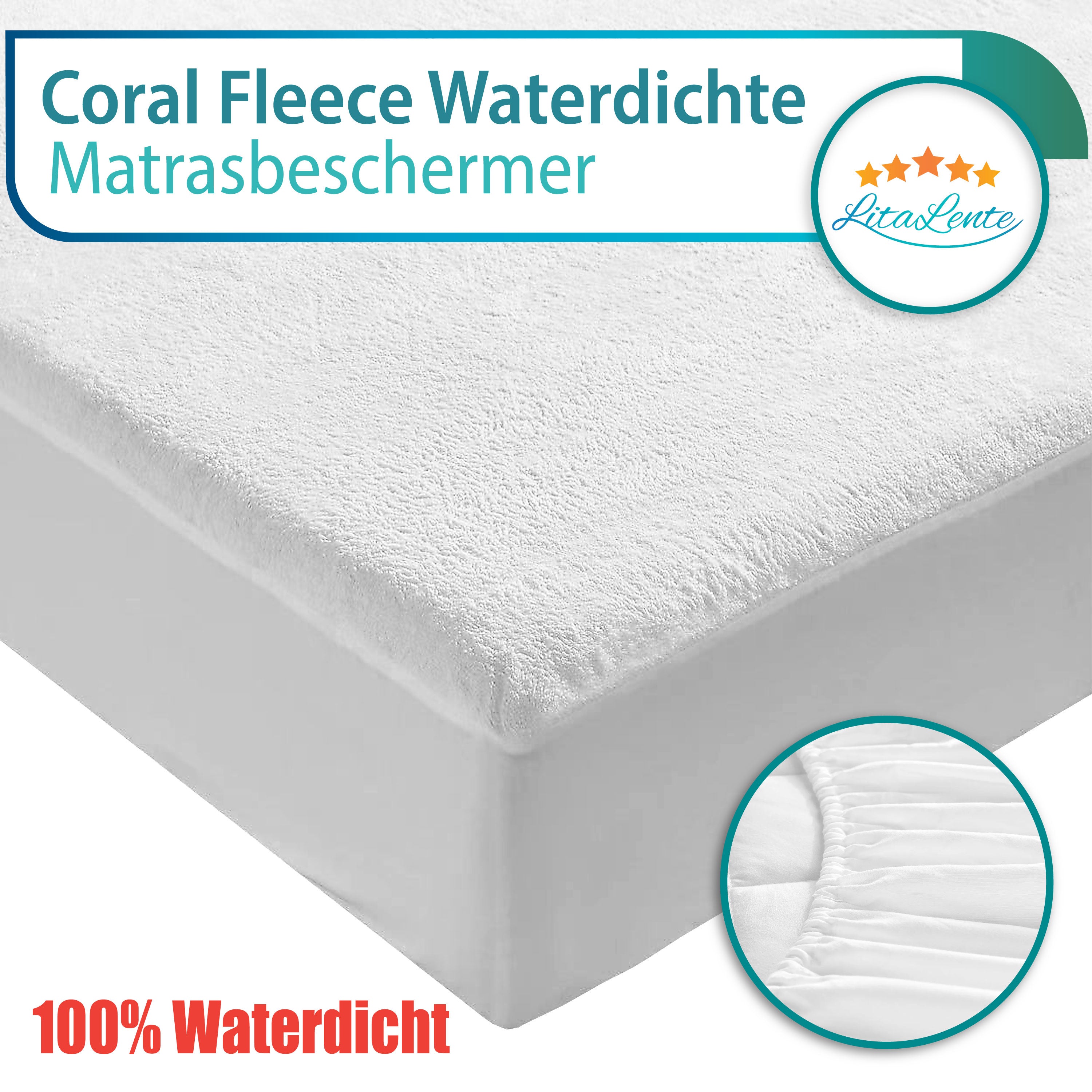 Waterdichte Matrasbeschermer - fluffy comfort - 250GSM - Superzacht en extra dik