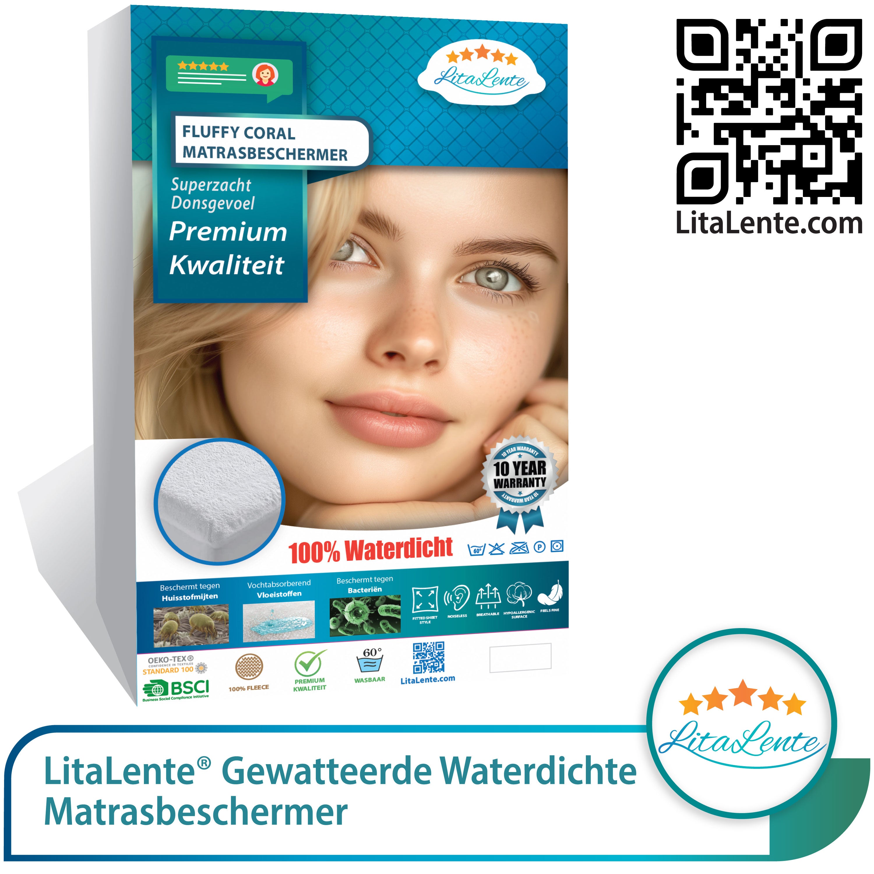 Waterdichte Matrasbeschermer - fluffy comfort - 250GSM - Superzacht en extra dik