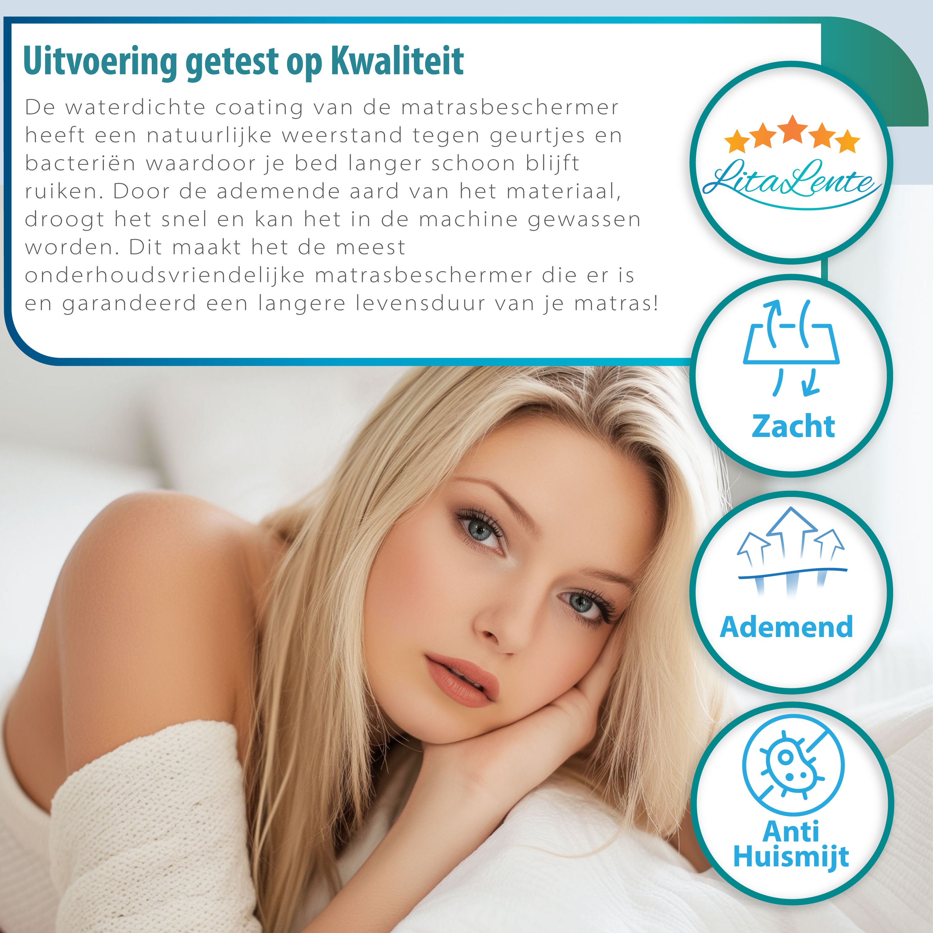Waterdichte Matrasbeschermer - fluffy comfort - 250GSM - Superzacht en extra dik
