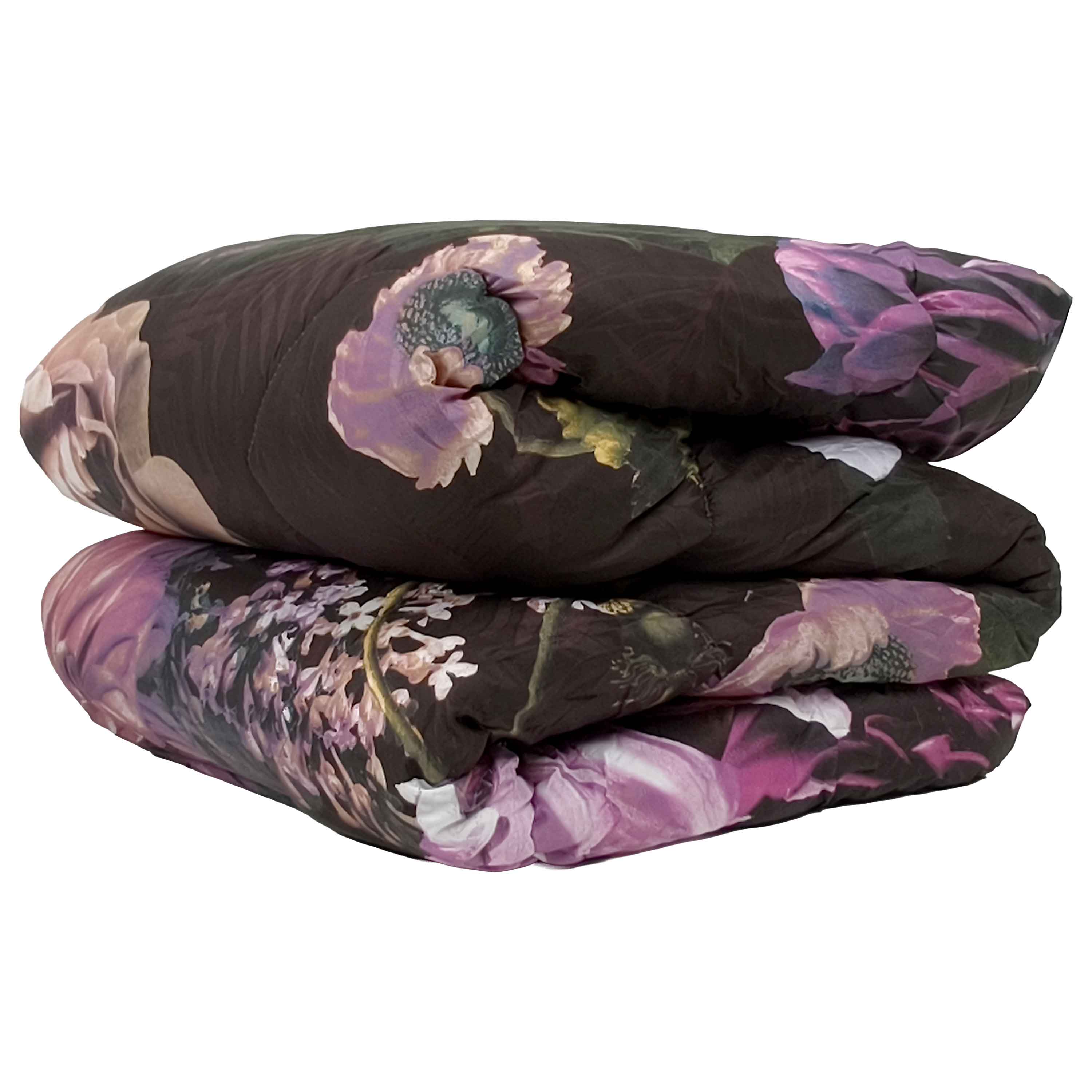 All-In Dekbed - zonder overtrek - Paarse Bloemen