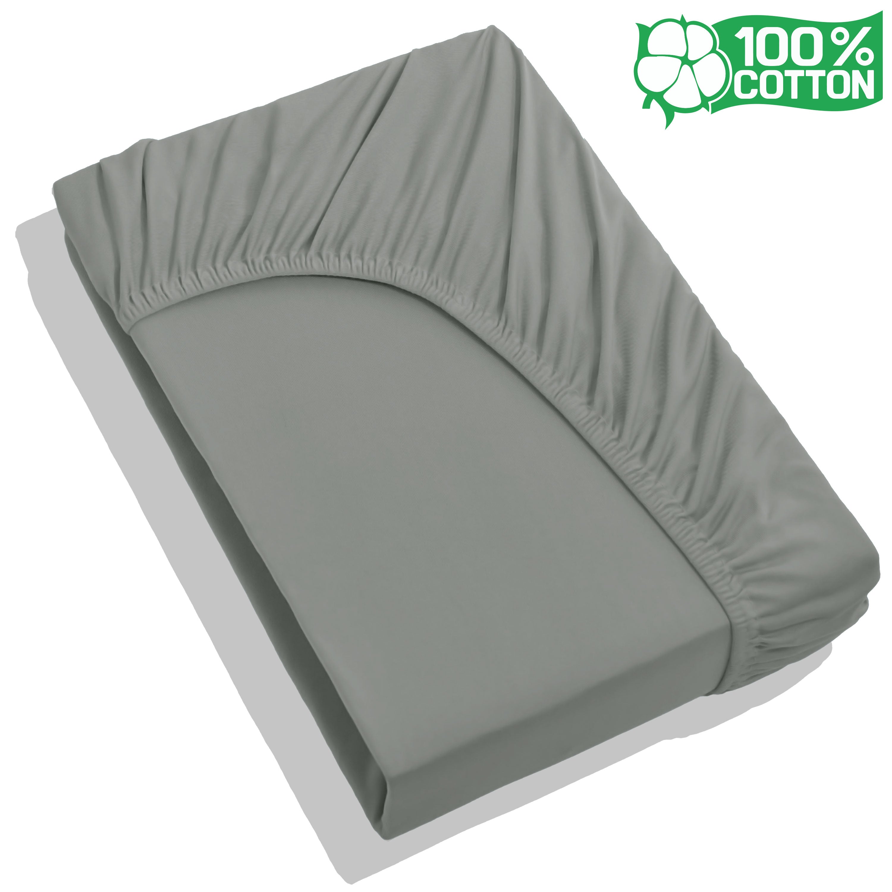 Spannbettlaken aus Baumwolle - Grau