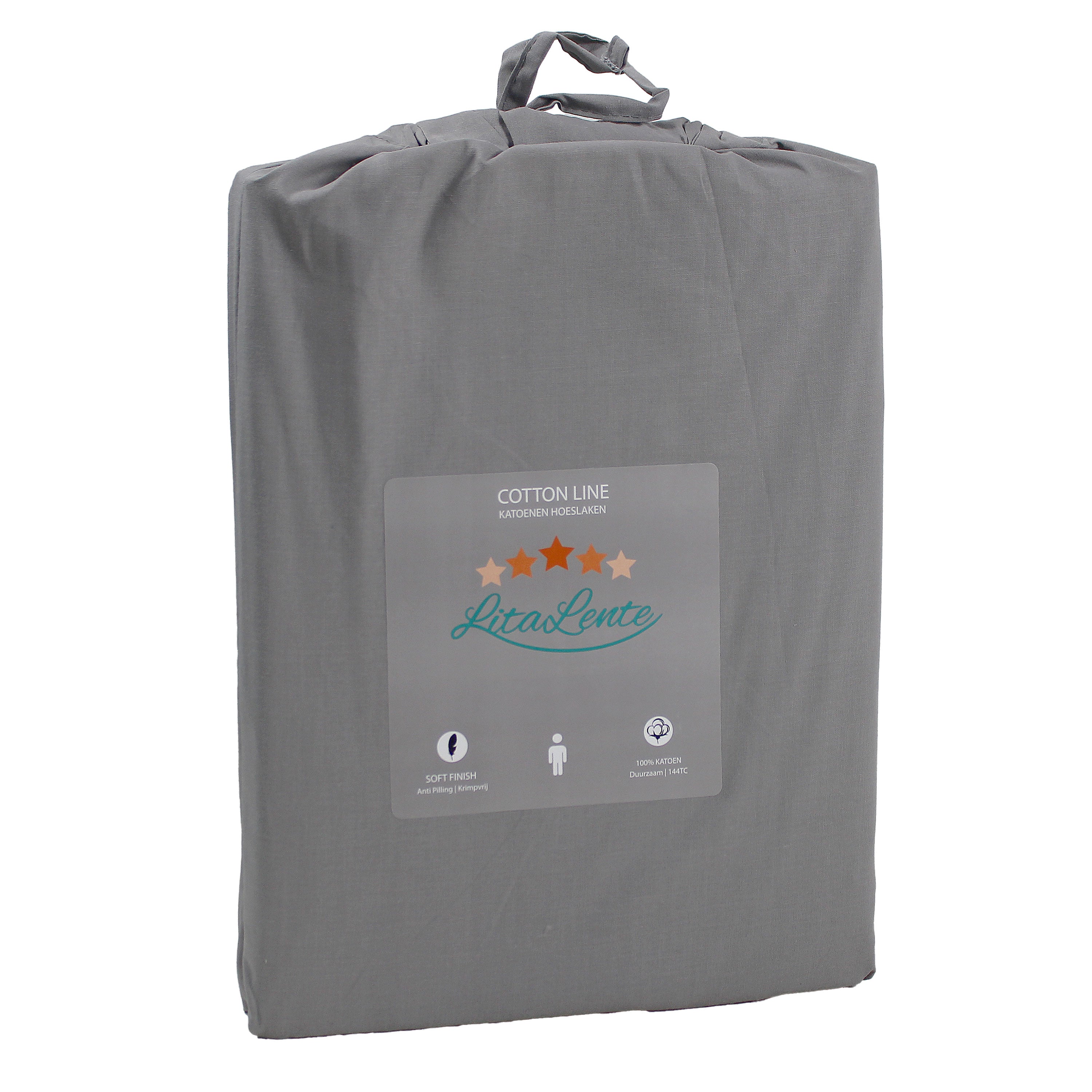 Spannbettlaken aus Baumwolle - Grau