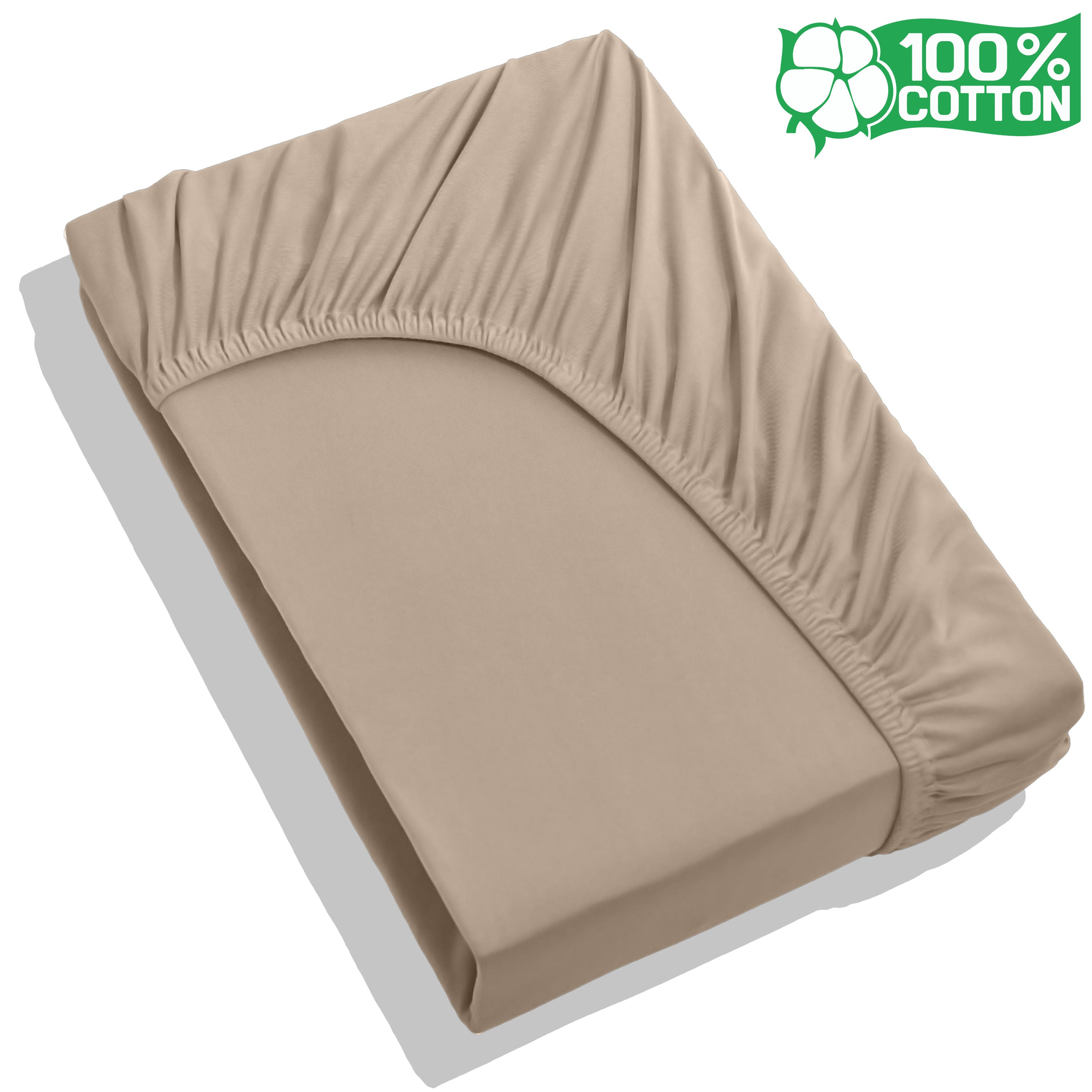 Baumwoll-Spannbettlaken - Sand