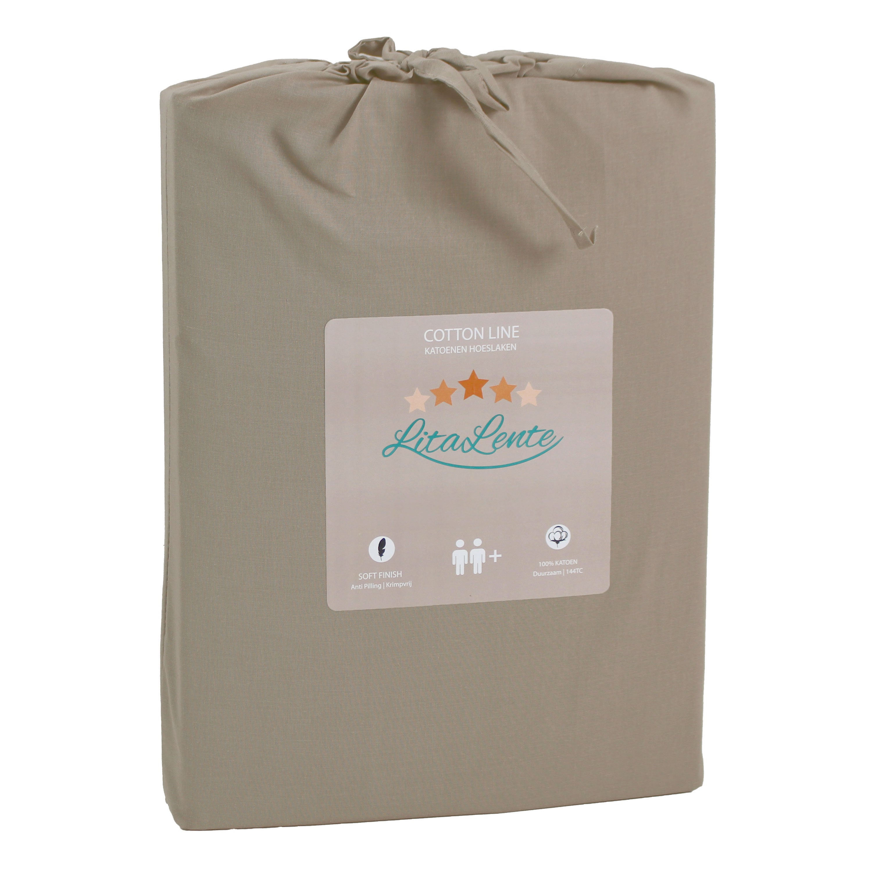 Baumwoll-Spannbettlaken - Sand