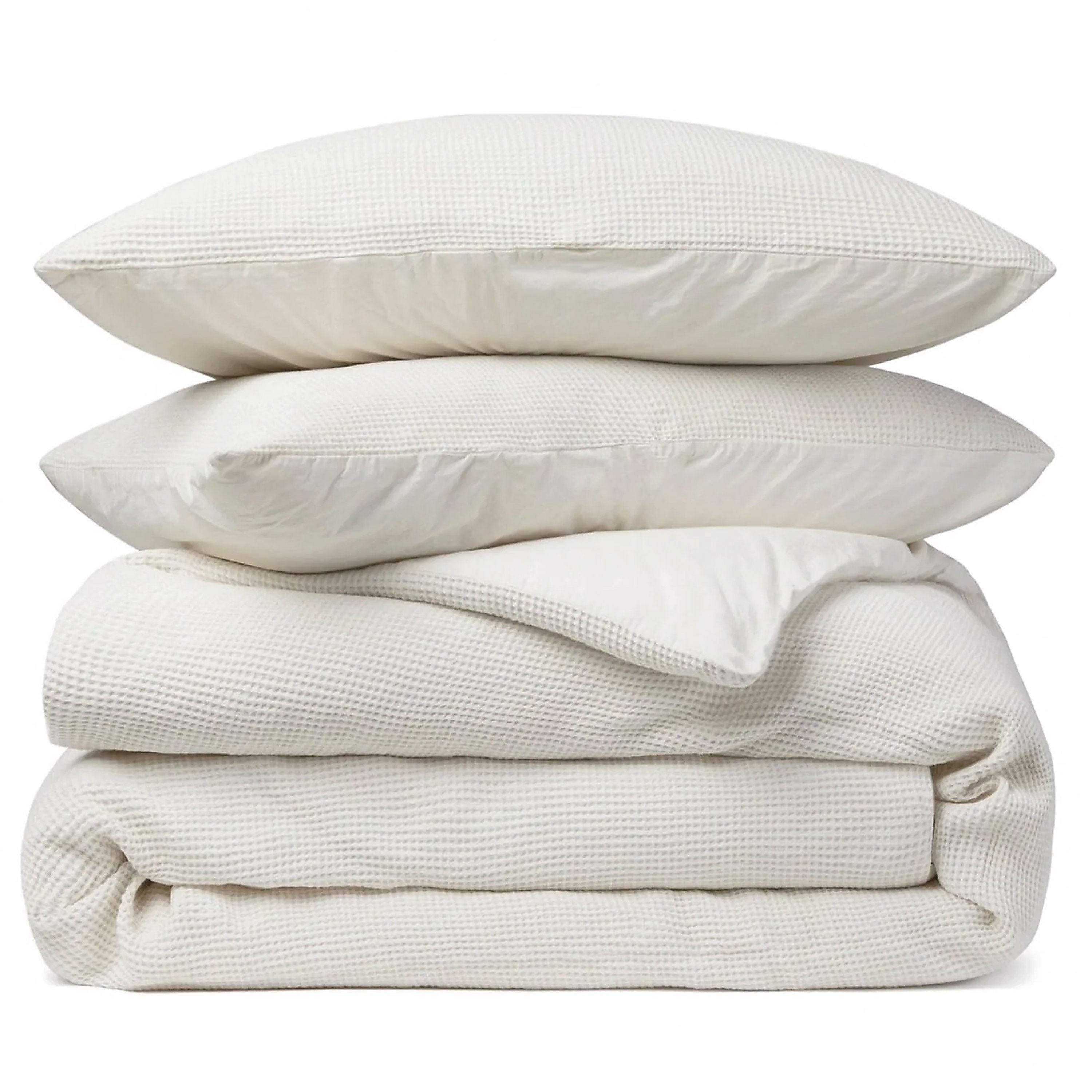 Dekbedovertrek Wafel - 100% katoen - crème