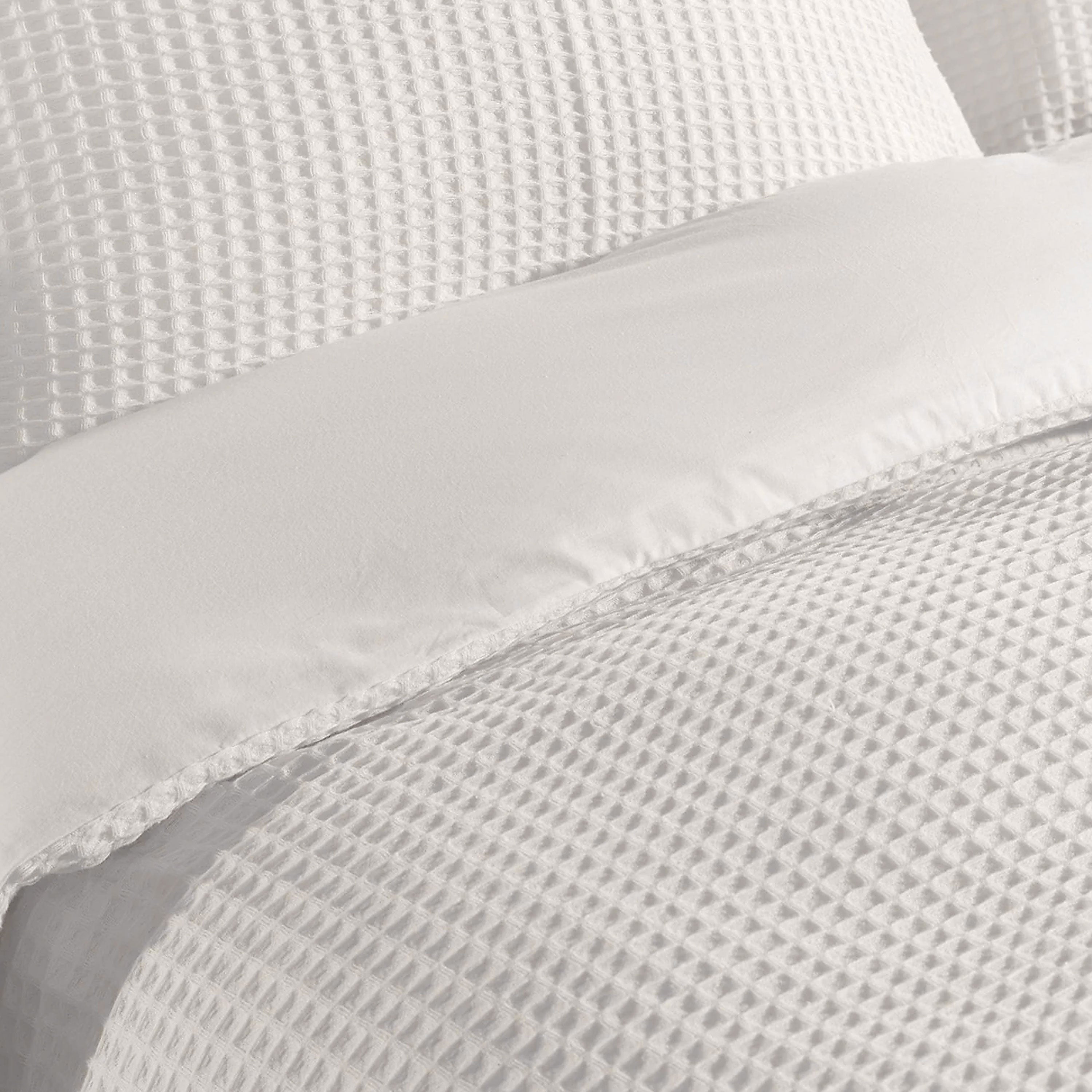 Dekbedovertrek Wafel - 100% katoen - crème