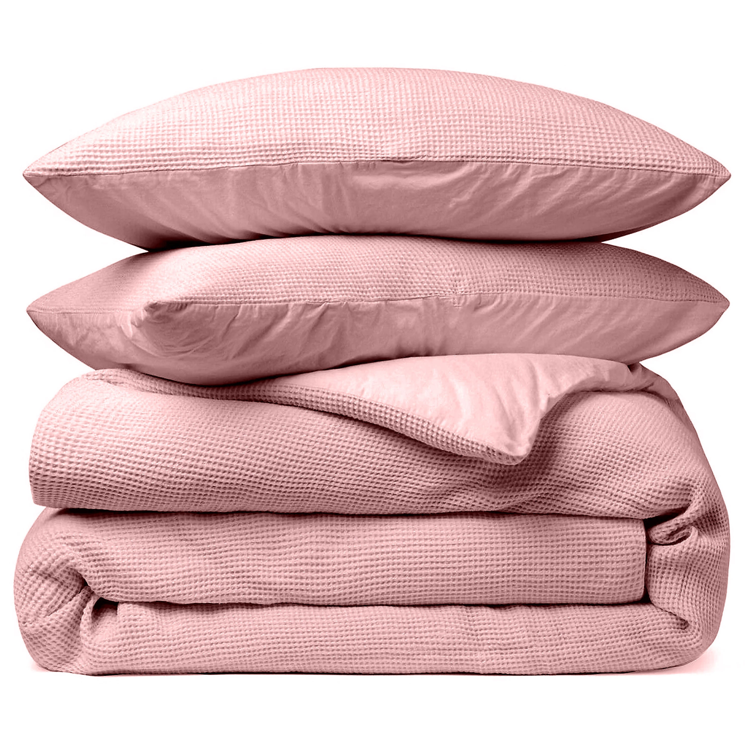 Dekbedovertrek Wafel - 100% katoen - Roze