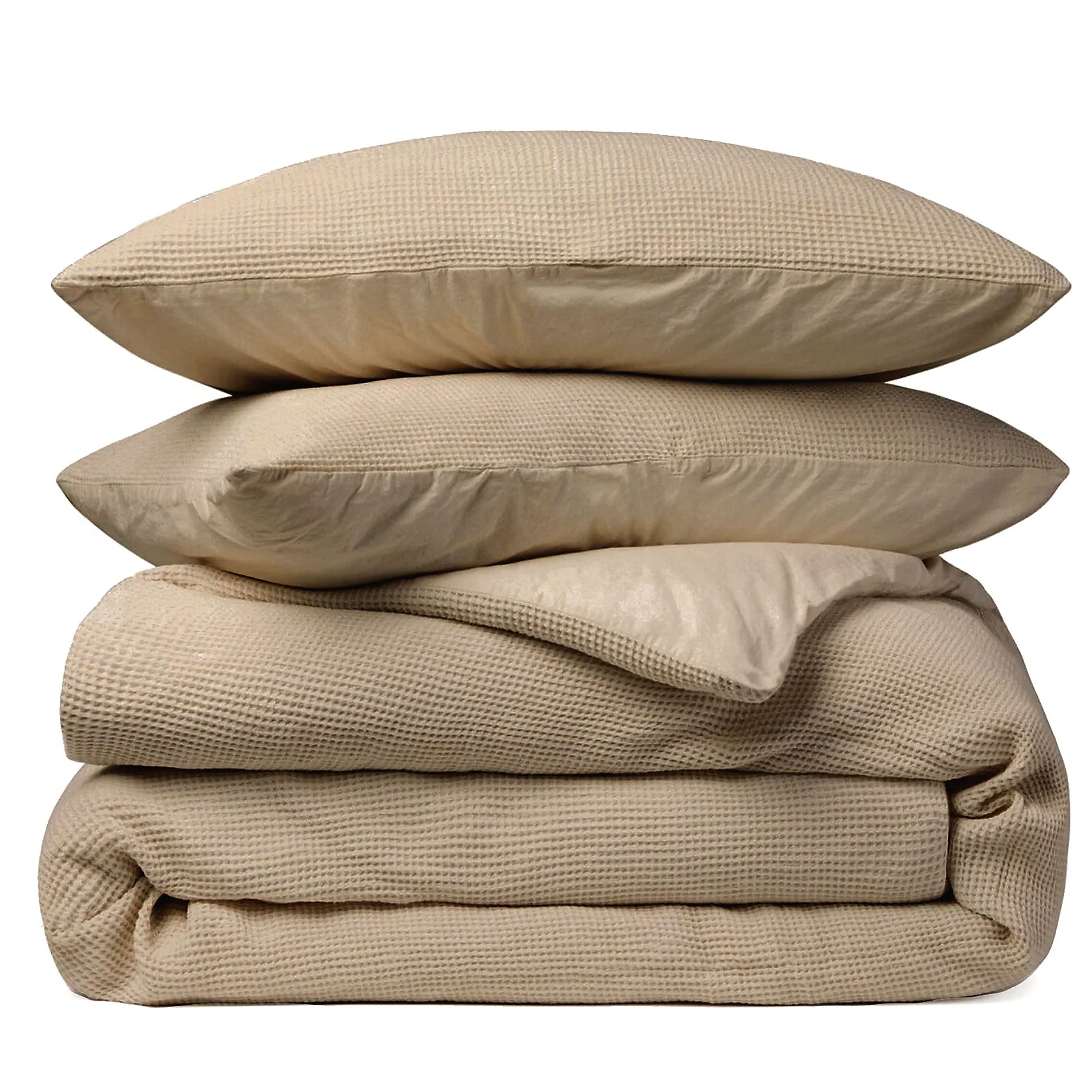 Dekbedovertrek Wafel - 100% katoen - Taupe