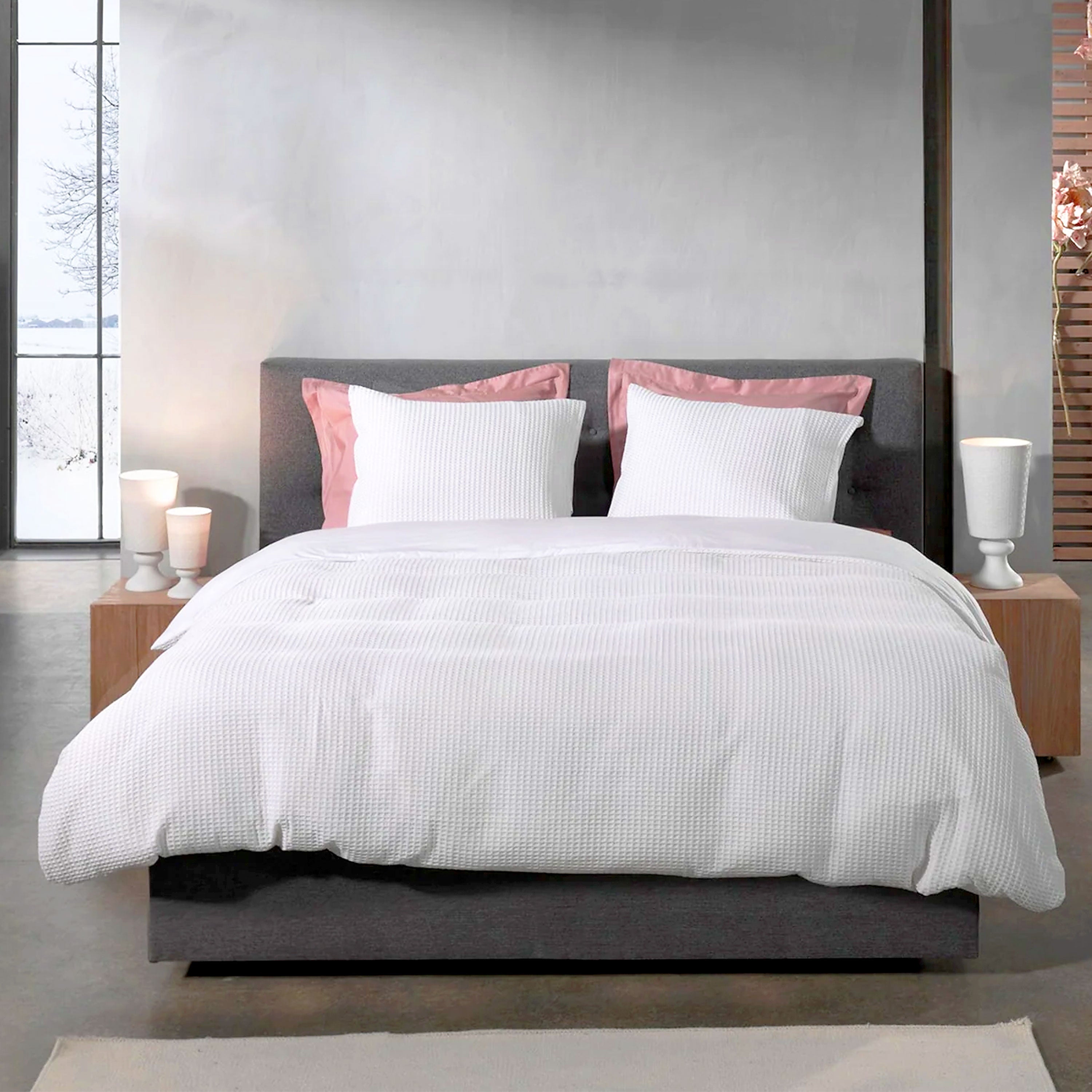 Dekbedovertrek Wafel - 100% katoen - wit