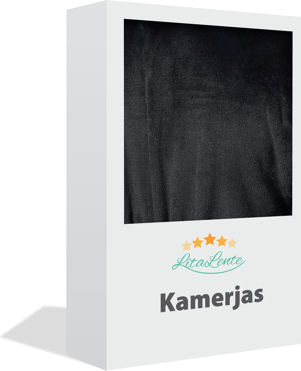 Kamerjas - fleece Badjas - sjaalkraag - Zwart - 30 dagen uitproberen - Badjas Voor hem & haar - Unisex Badjas - Unisex Kamerjas