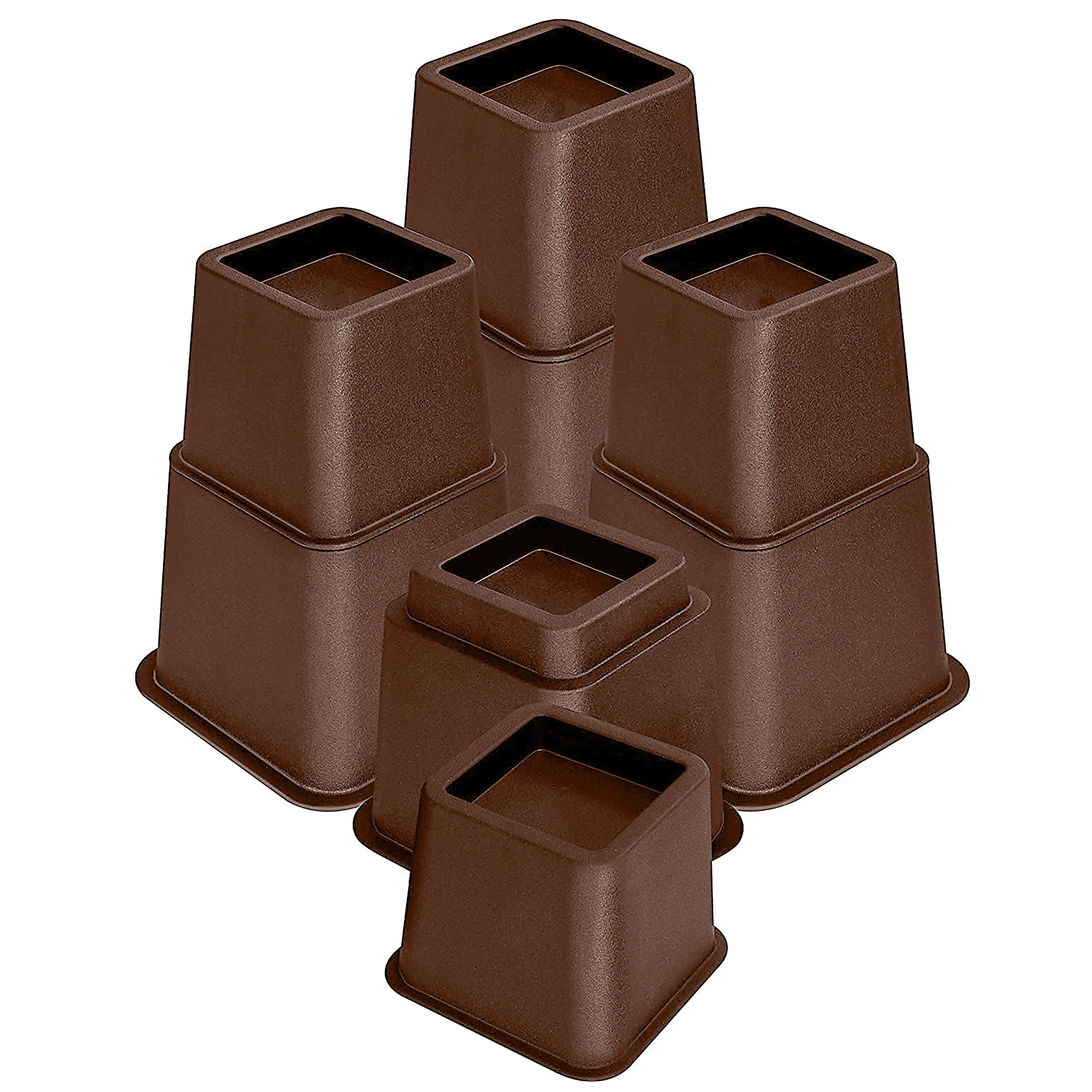 Meubelverhogers - Bruin - Set van 8 - 4 hoog en 4 kort - 8, 13 en 21 CM
