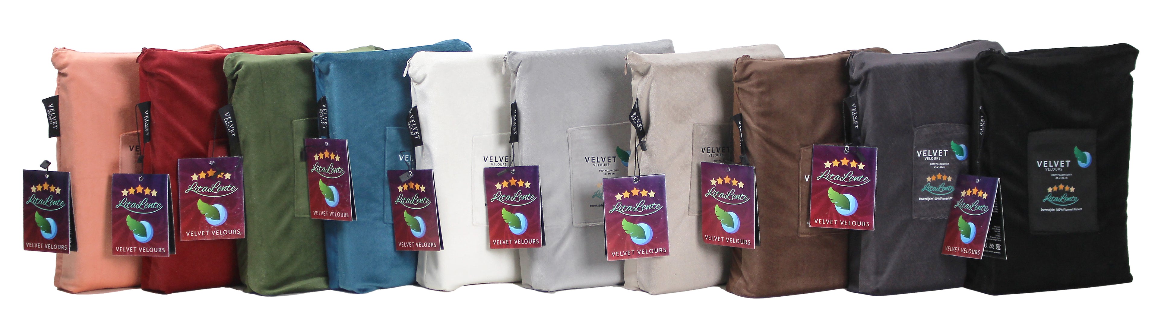 Velvet Fluwelen Lichaamskussen sloop - Body pillow - Parelwit