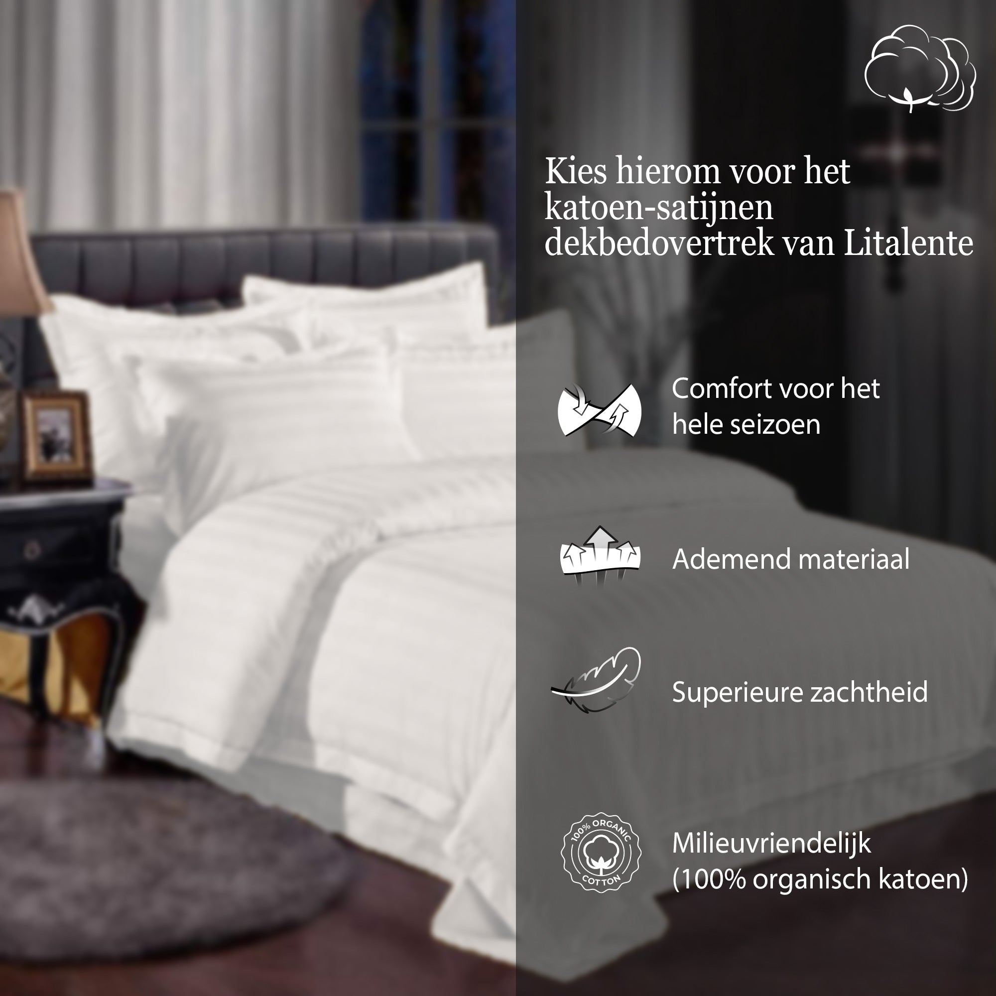 Bettbezug Hotelwäsche - Sand - Baumwollsatin - Premiumqualität - Baumwollsatin - Hotelbettbezug