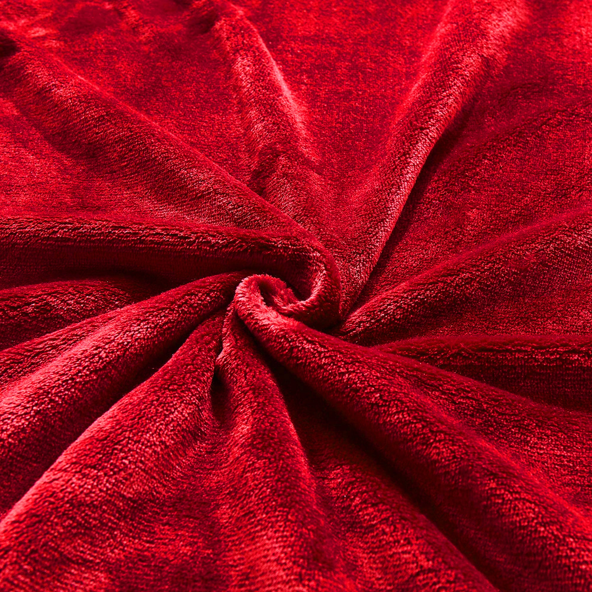 Fleece Plaid - Rood - Fleece deken - hoogwaardige deken, zachte deken, microvezeldeken als bankhoes, sprei, plaid of woonkamerdeken, 150 x 200 cm