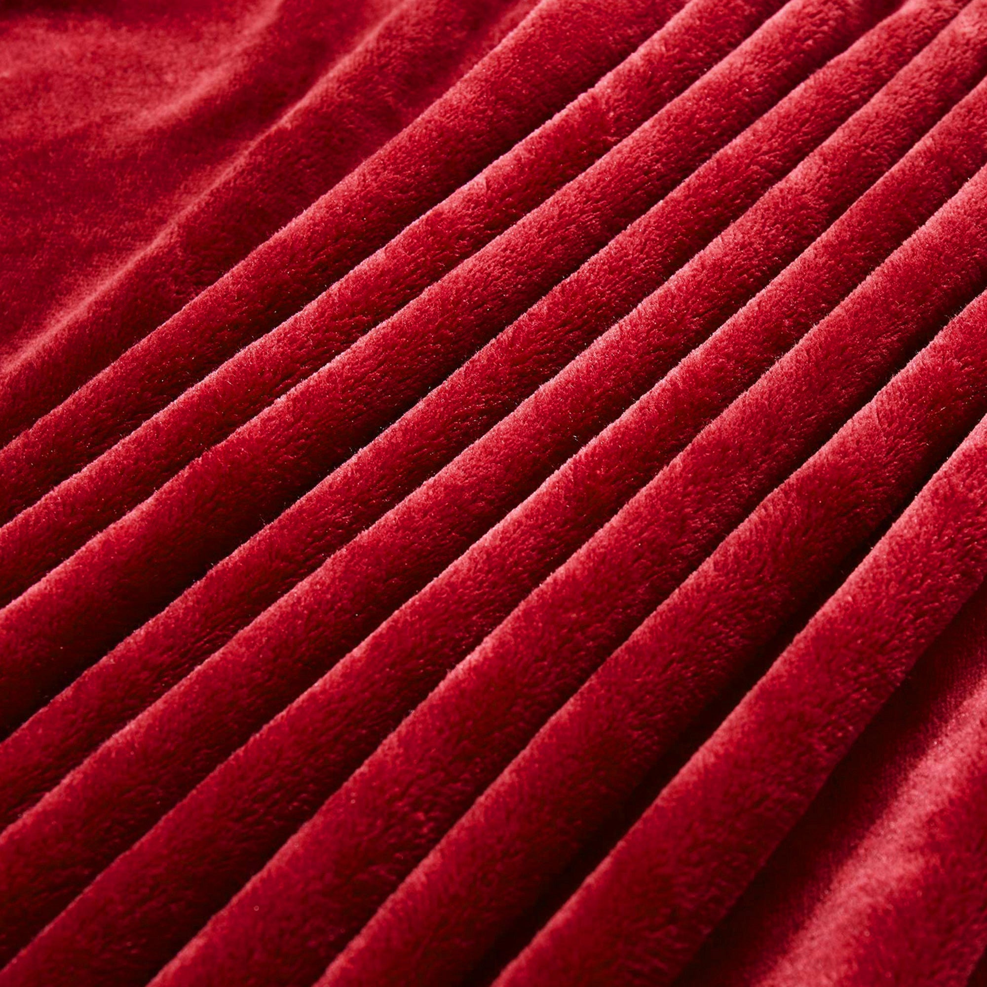 Fleece Plaid - Rood - Fleece deken - hoogwaardige deken, zachte deken, microvezeldeken als bankhoes, sprei, plaid of woonkamerdeken, 150 x 200 cm