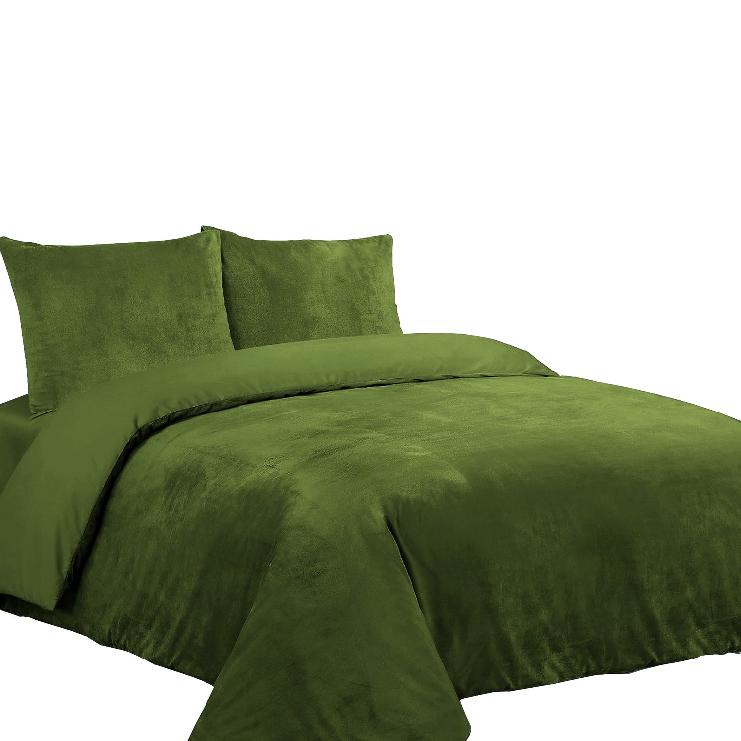 Dekbedovertrek Velvet Couture - Fluweel - Dekbedovertrek  - Groen - instopstrook - Fluweel Zacht - Afgewerkt met Drukknoopjes