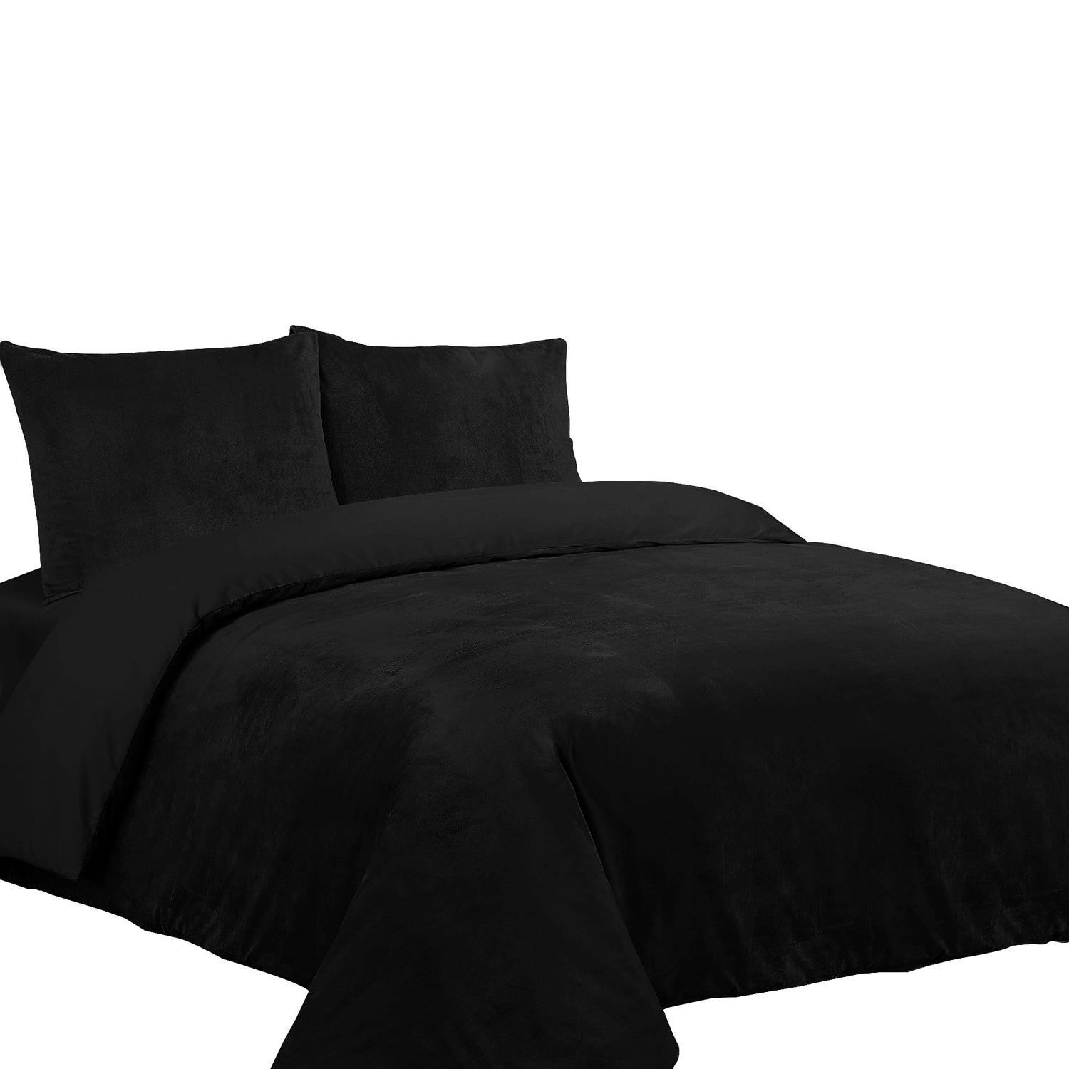 Dekbedovertrek Velvet Couture - Fluweel - Dekbedovertrek  - Zwart - instopstrook - Fluweel Zacht - Afgewerkt met Drukknoopjes