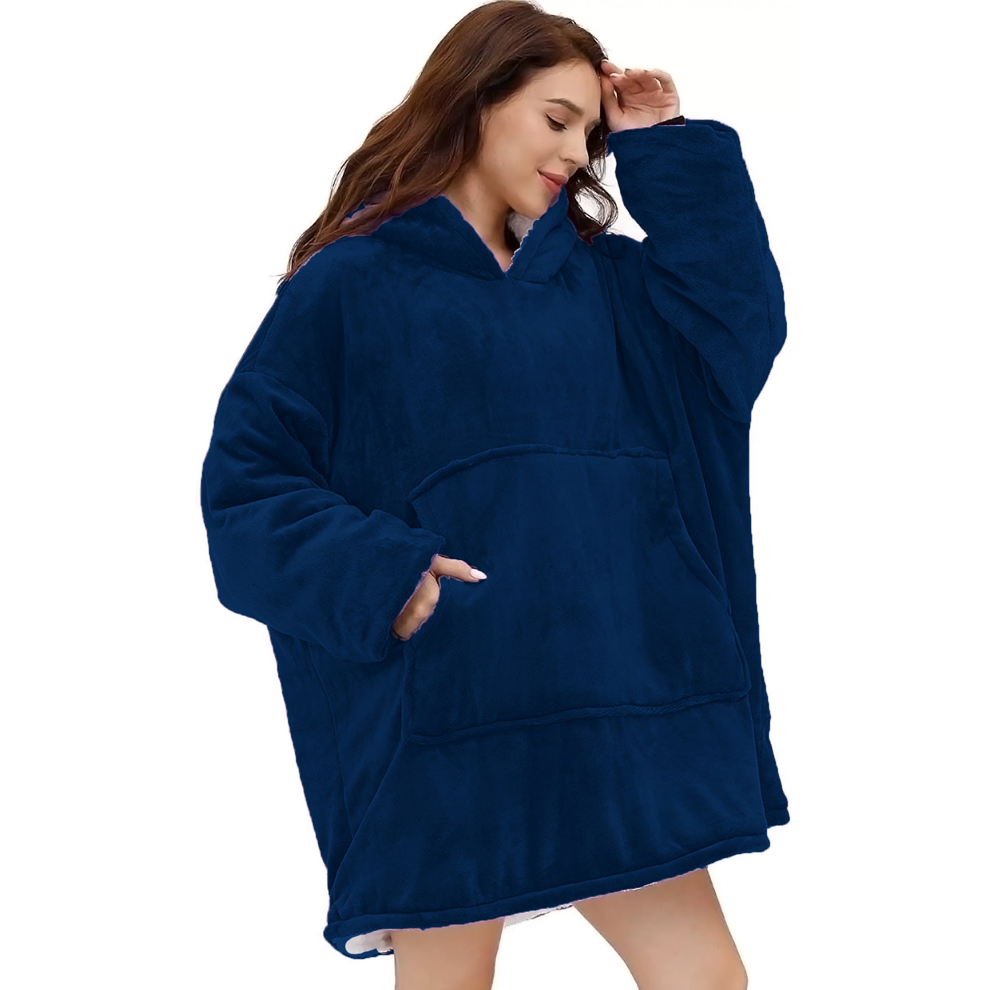 Hoodie Blanket - Snuggie Cuddle - Dark Blue