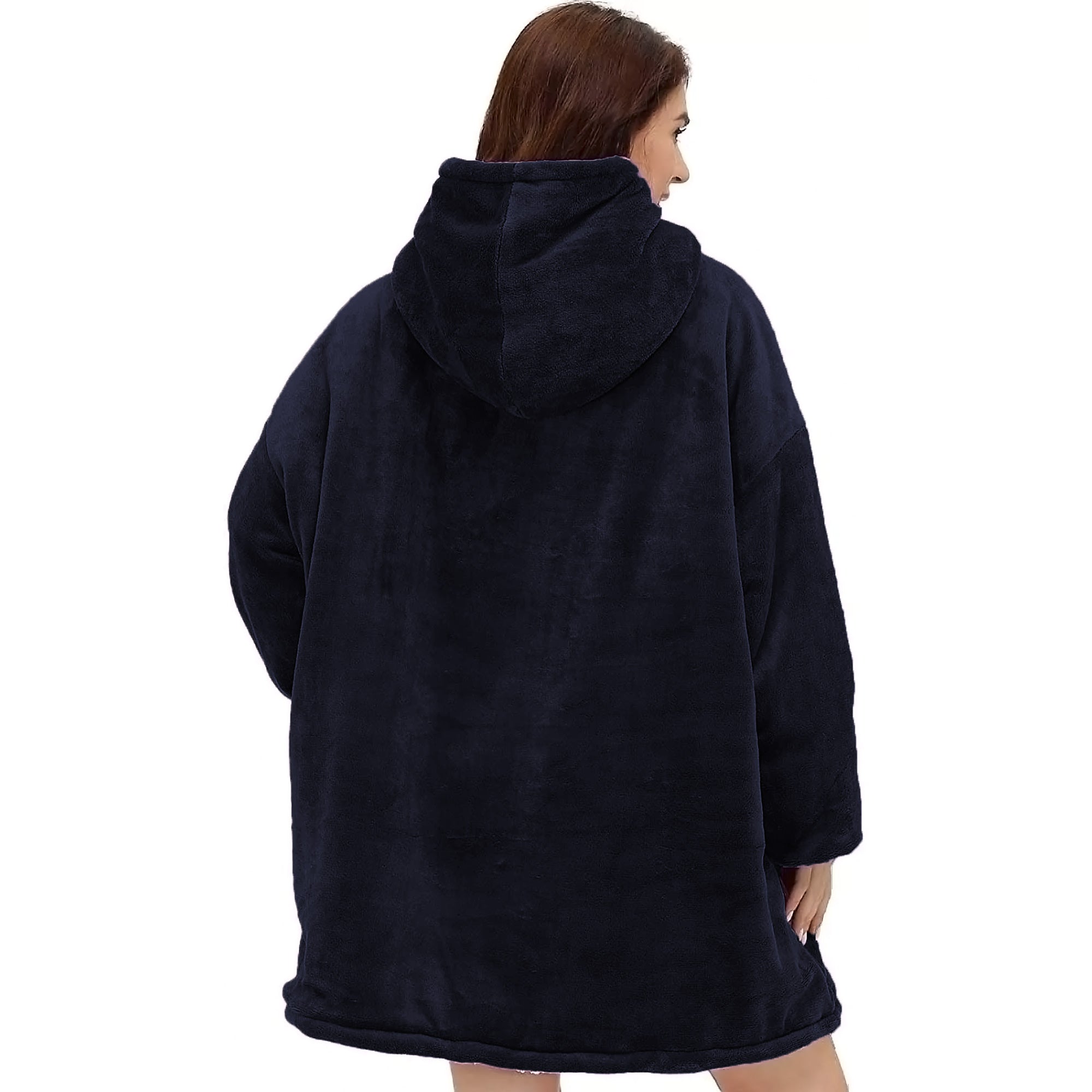 Hoodie Blanket - Snuggie Cuddle - Navy Blue