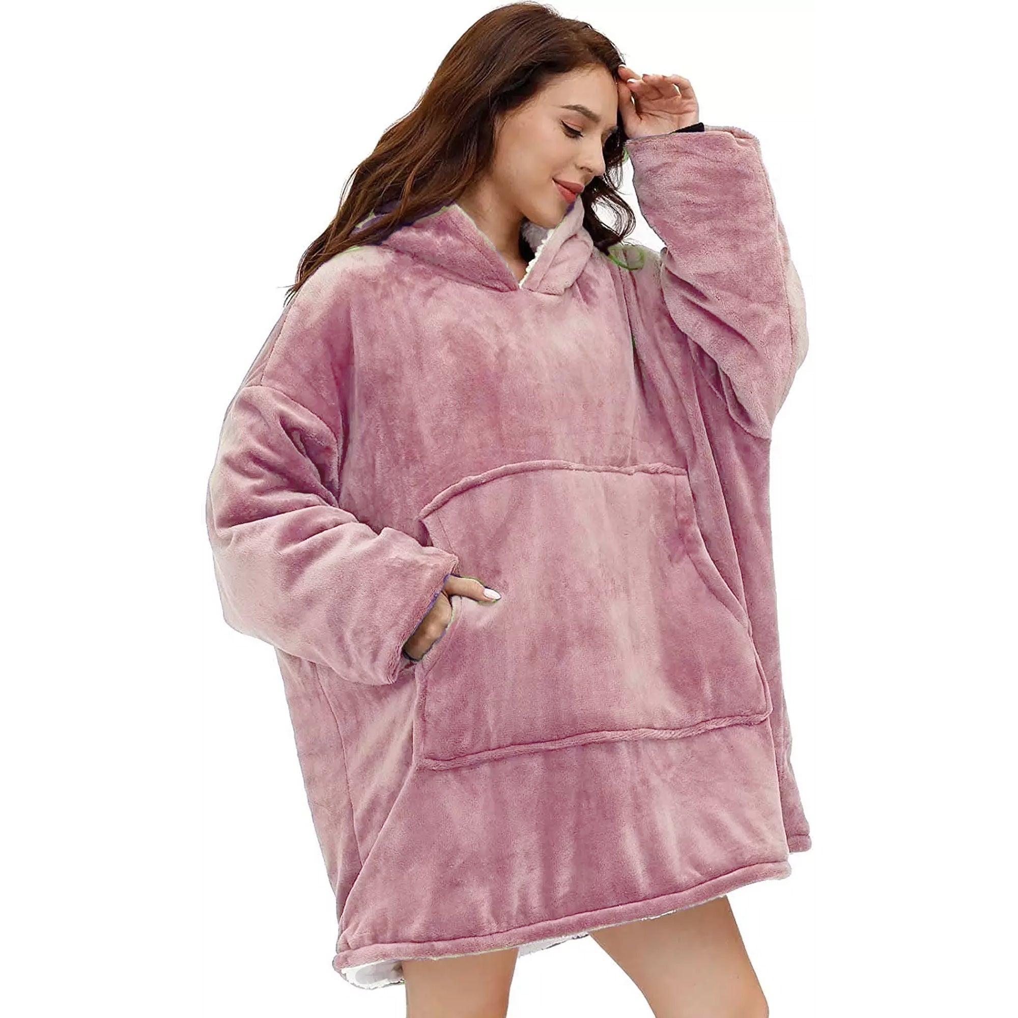 Hoodie Deken - knus - Licht Roze