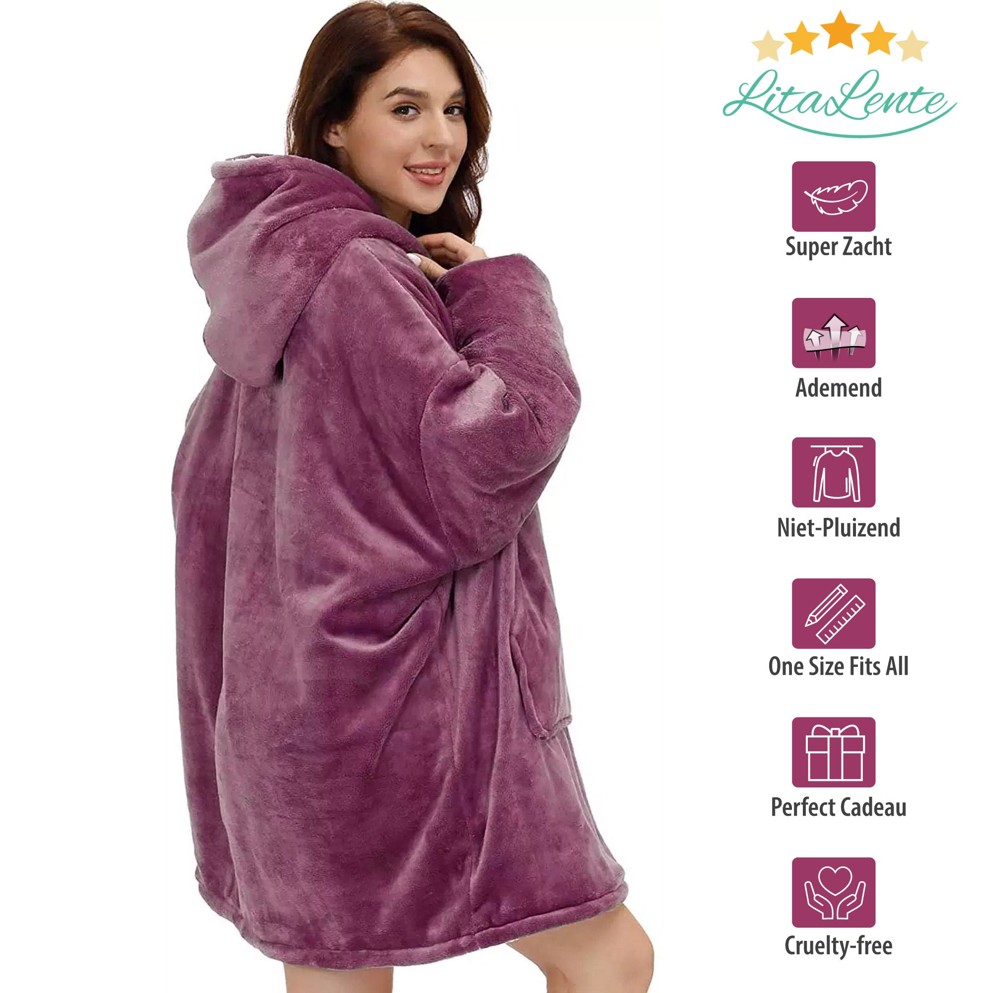 Hoodie Blanket - Snuggie Cuddle - Powder Pink
