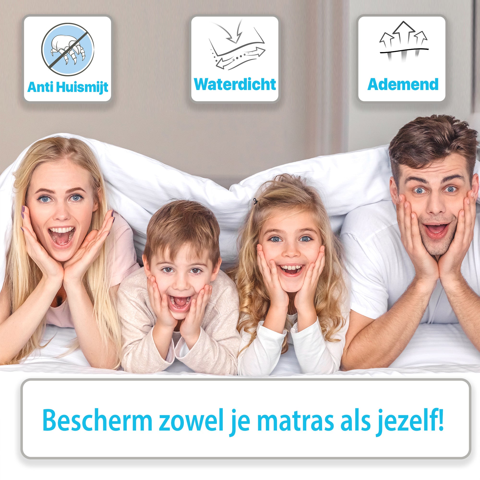 Matrasvernieuwer - Luxe Waterdichte Matrashoes Met Rits (set van 2)