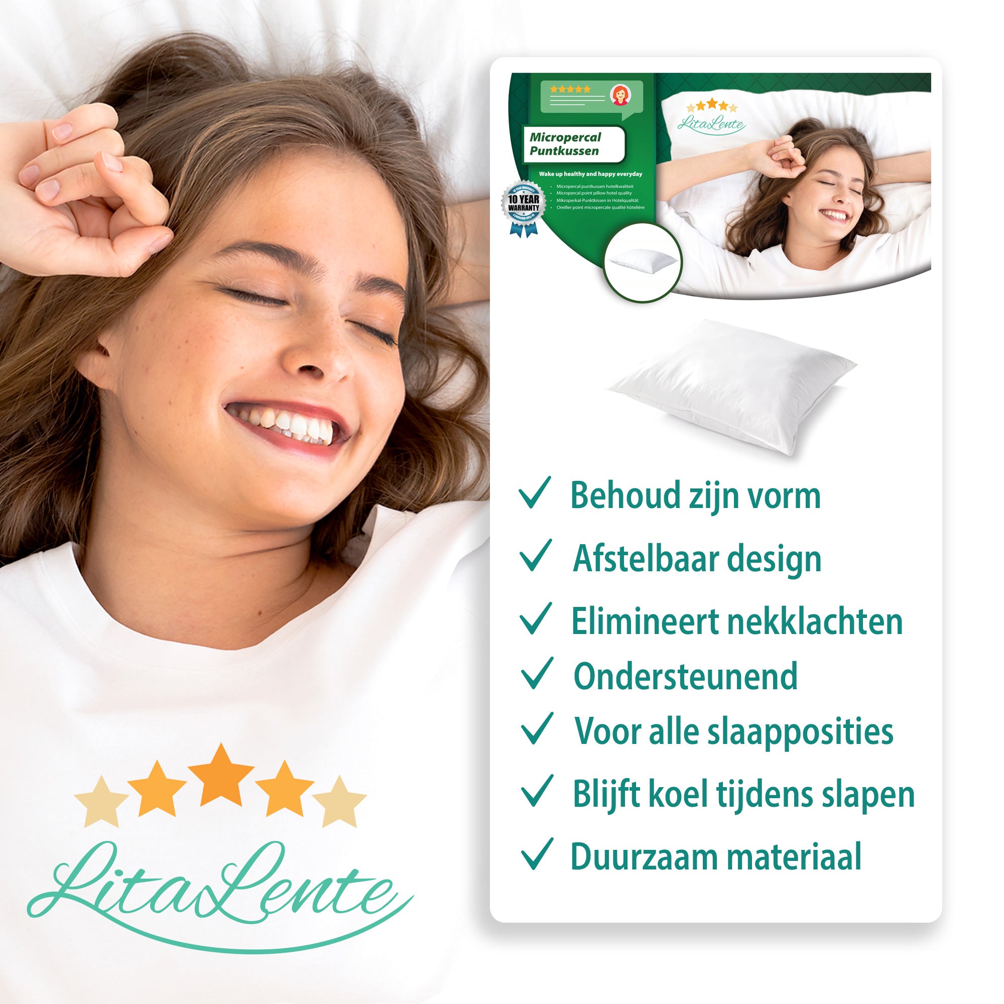 Spitzkissen - Kissen in Hotelqualität (2er-Set) | 60x70 CM