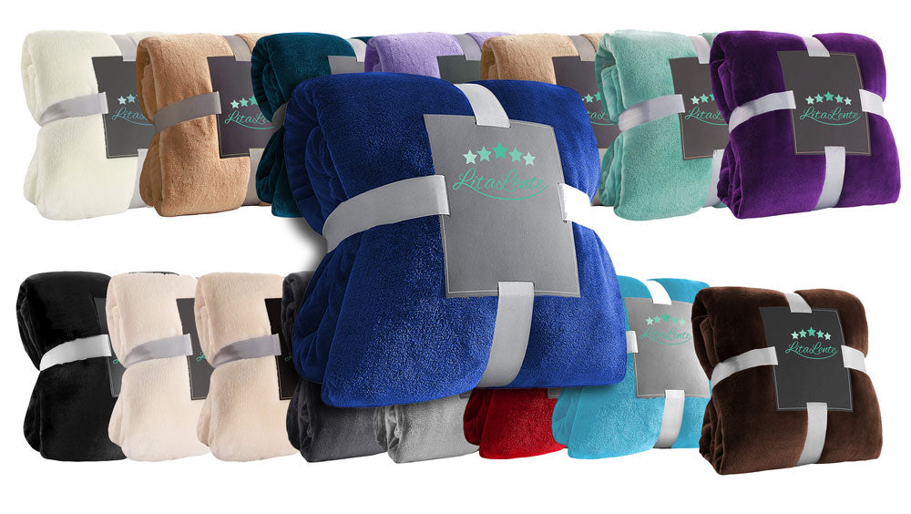 Betz 2 stuks maxi fleece dekens knuffeldeken afmeting 140x190 cm lila Betz 2 stuks maxi fleece dekens knuffeldeken afmeting 140x190 cm lila