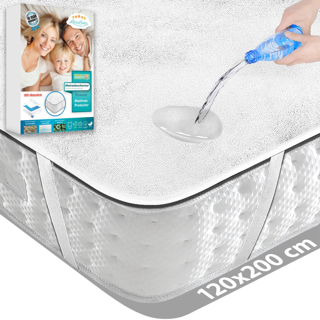 Matrasbeschermer Waterdicht - 4 elastieken - 100% katoenen badstof