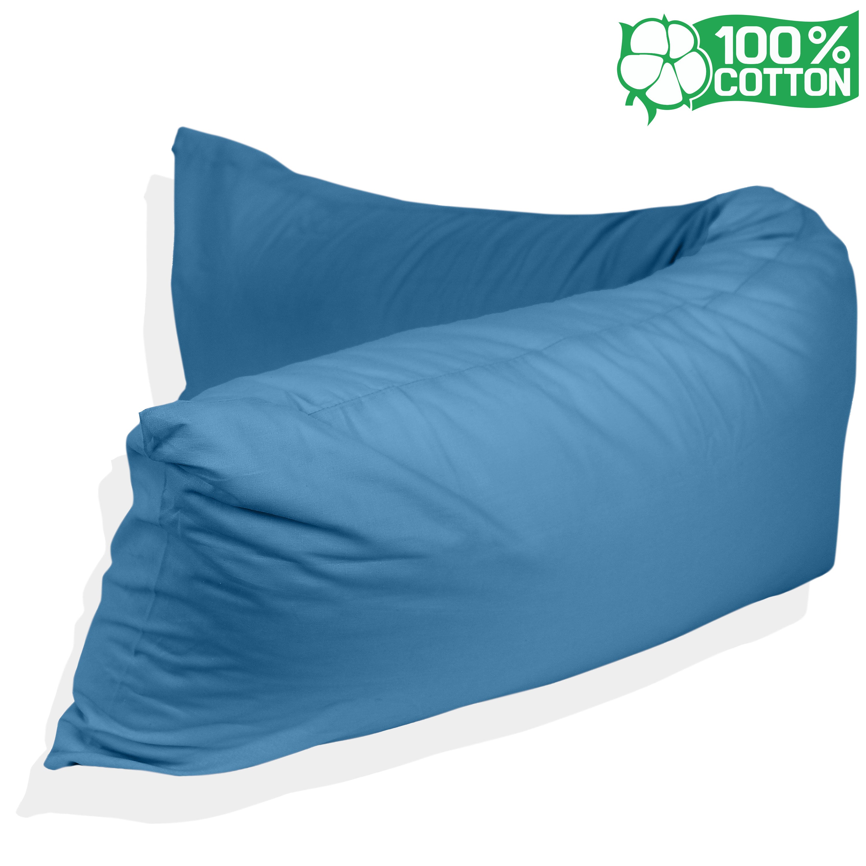 Katoenen lichaamskussen sloop - Blauw