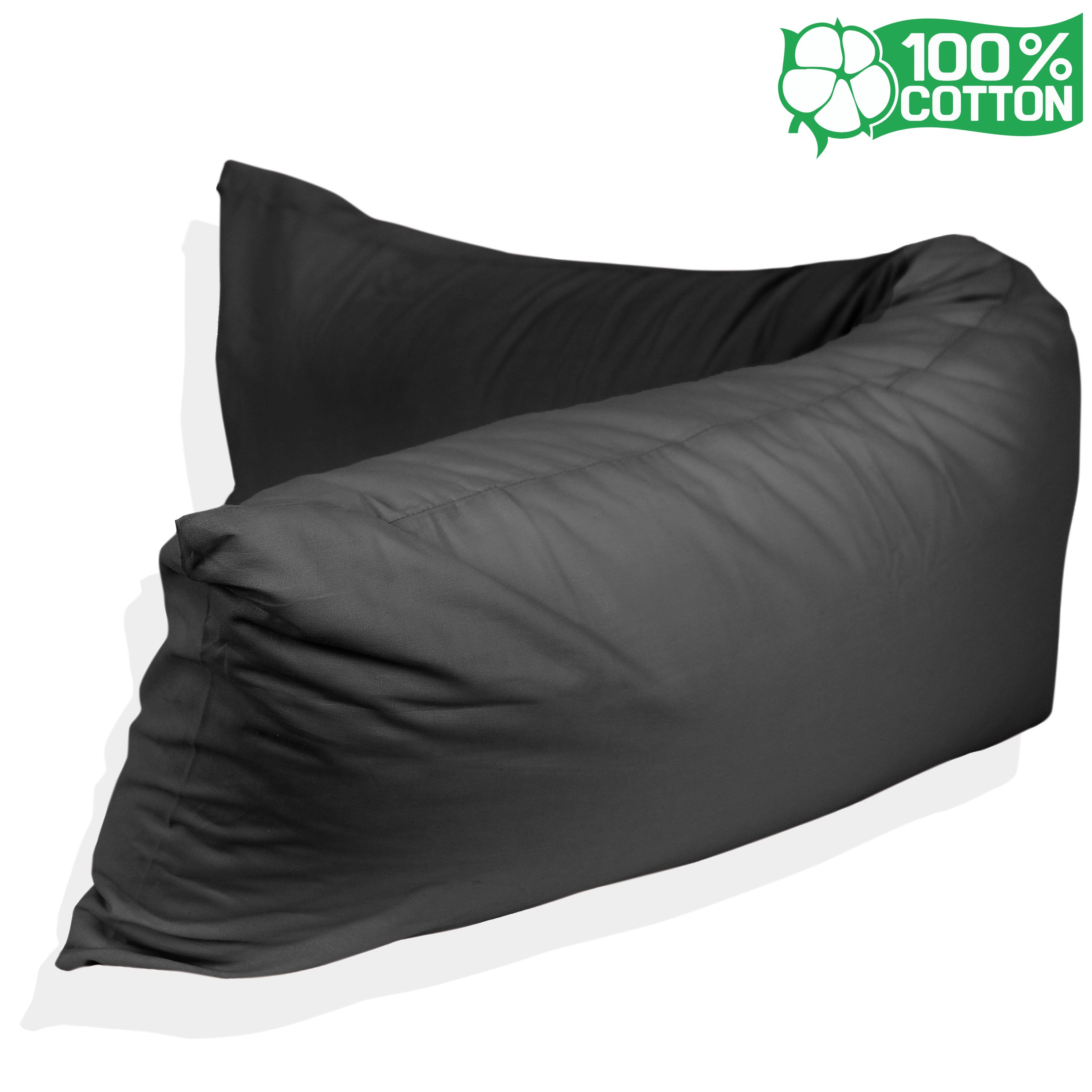 Katoenen lichaamskussen sloop - Zwart
