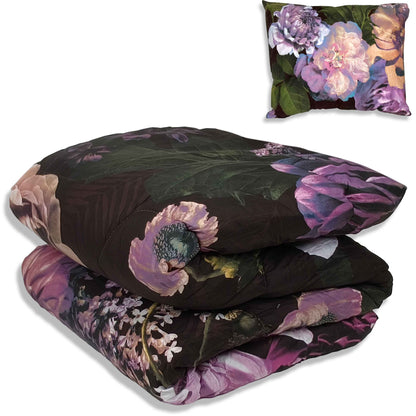 All-In Dekbed - zonder overtrek - Paarse Bloemen
