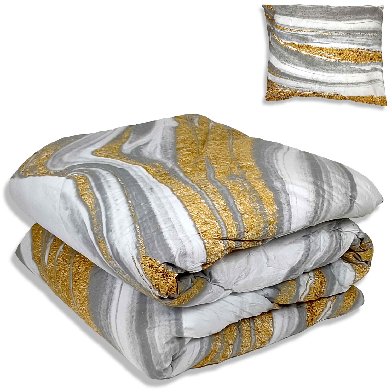 All-In Dekbed - zonder overtrek - Marmer Wit Goud