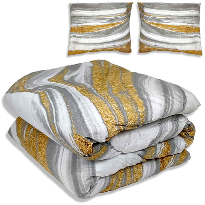 All-In Dekbed - zonder overtrek - Marmer Wit Goud