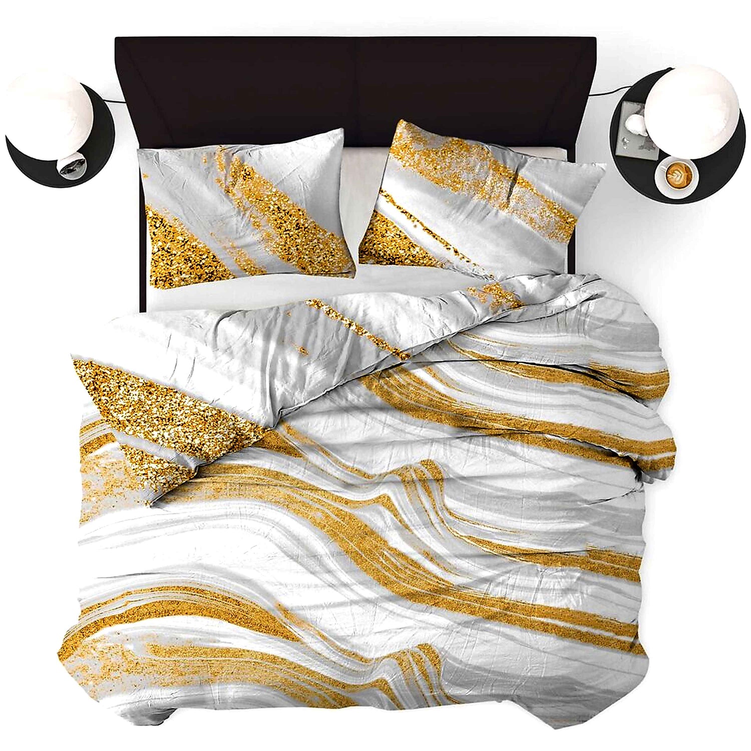 All-In Dekbed - zonder overtrek - Marmer Wit Goud