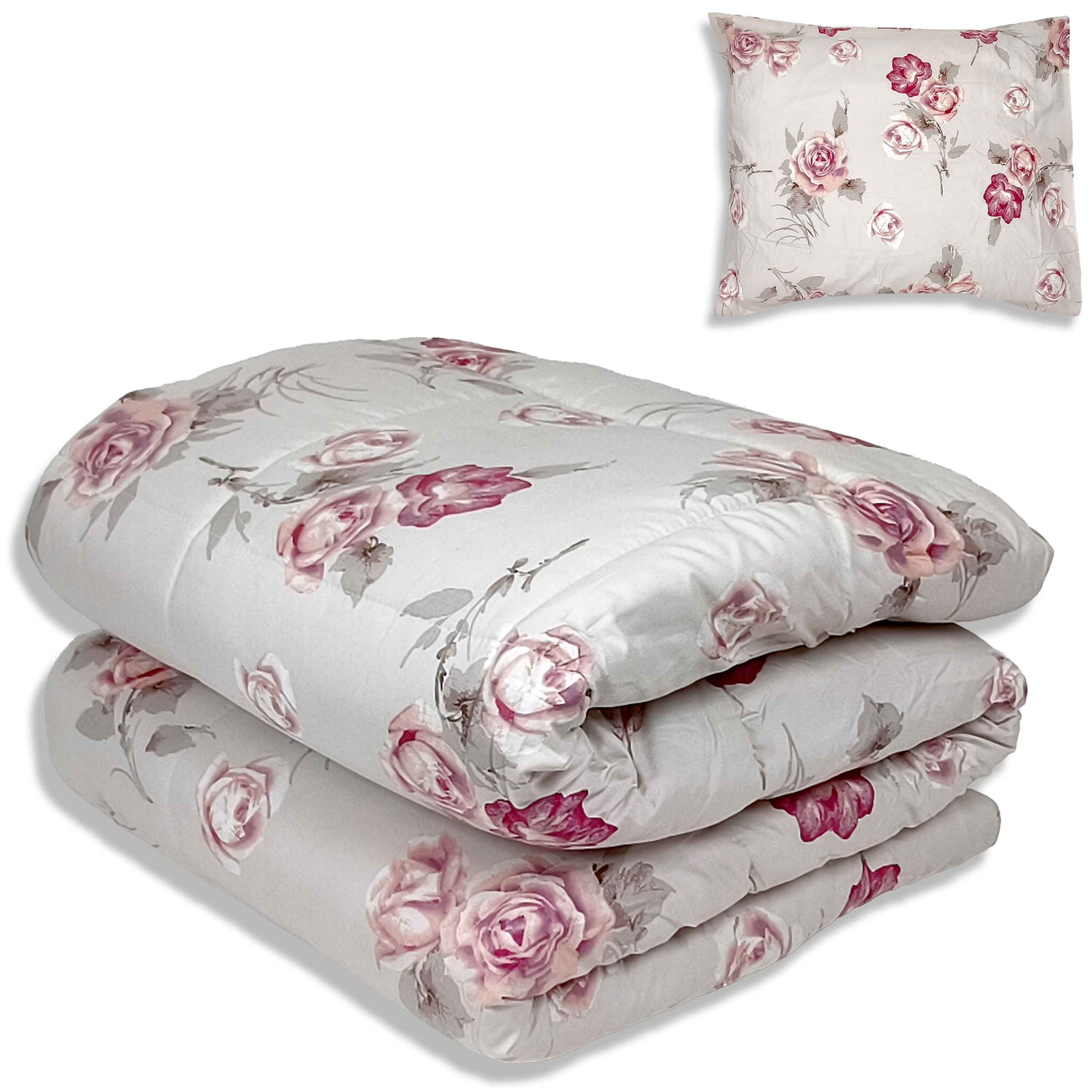 All-In Dekbed - zonder overtrek - Bloemen Diamant Roze