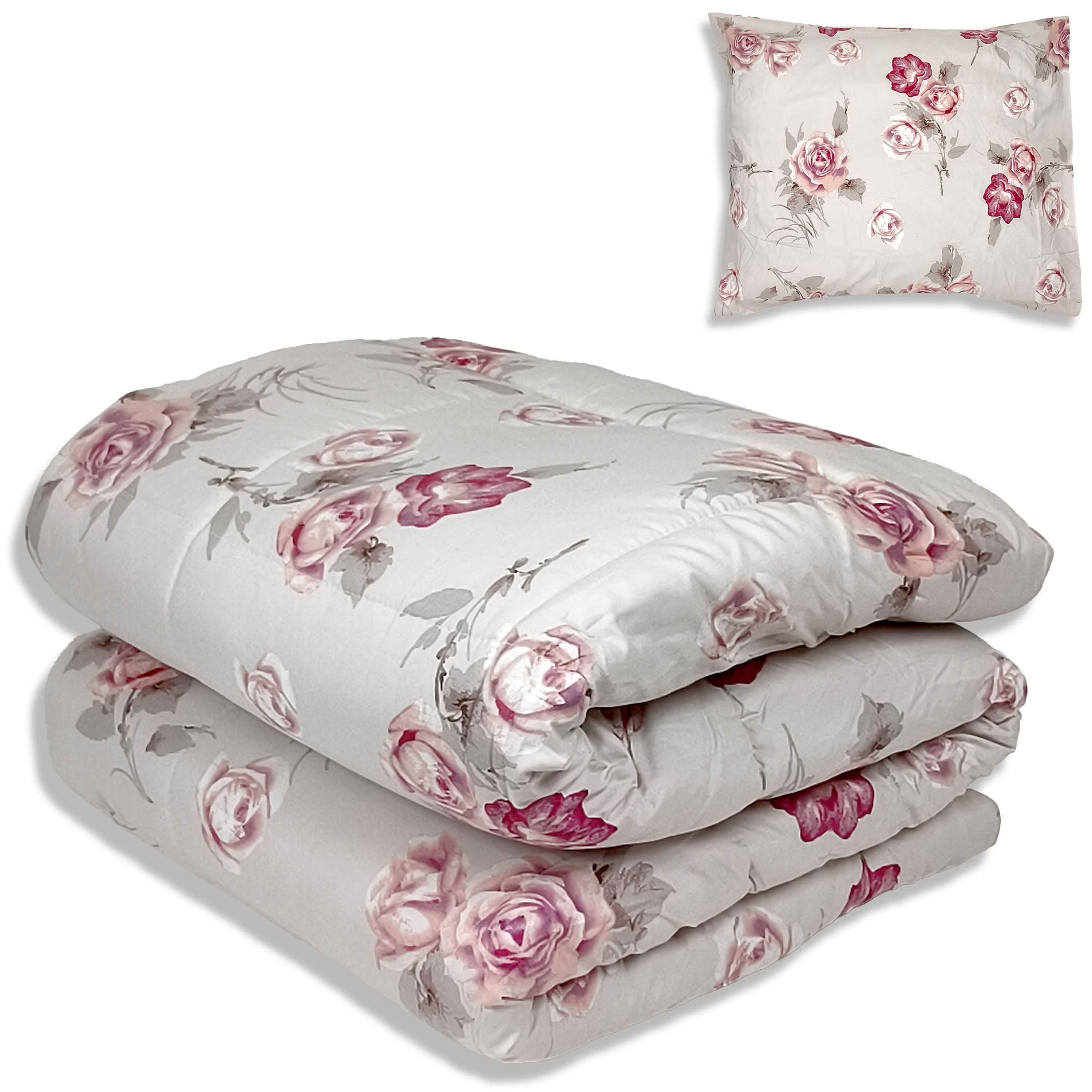 All-In Dekbed - zonder overtrek - Bloemen Diamant Roze