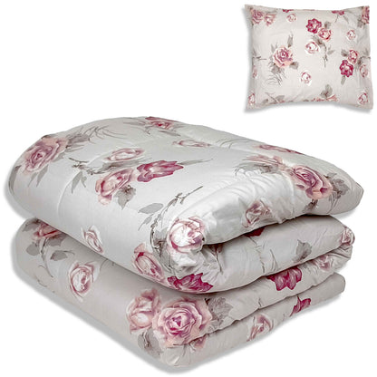 All-In Dekbed - zonder overtrek - Bloemen Diamant Roze