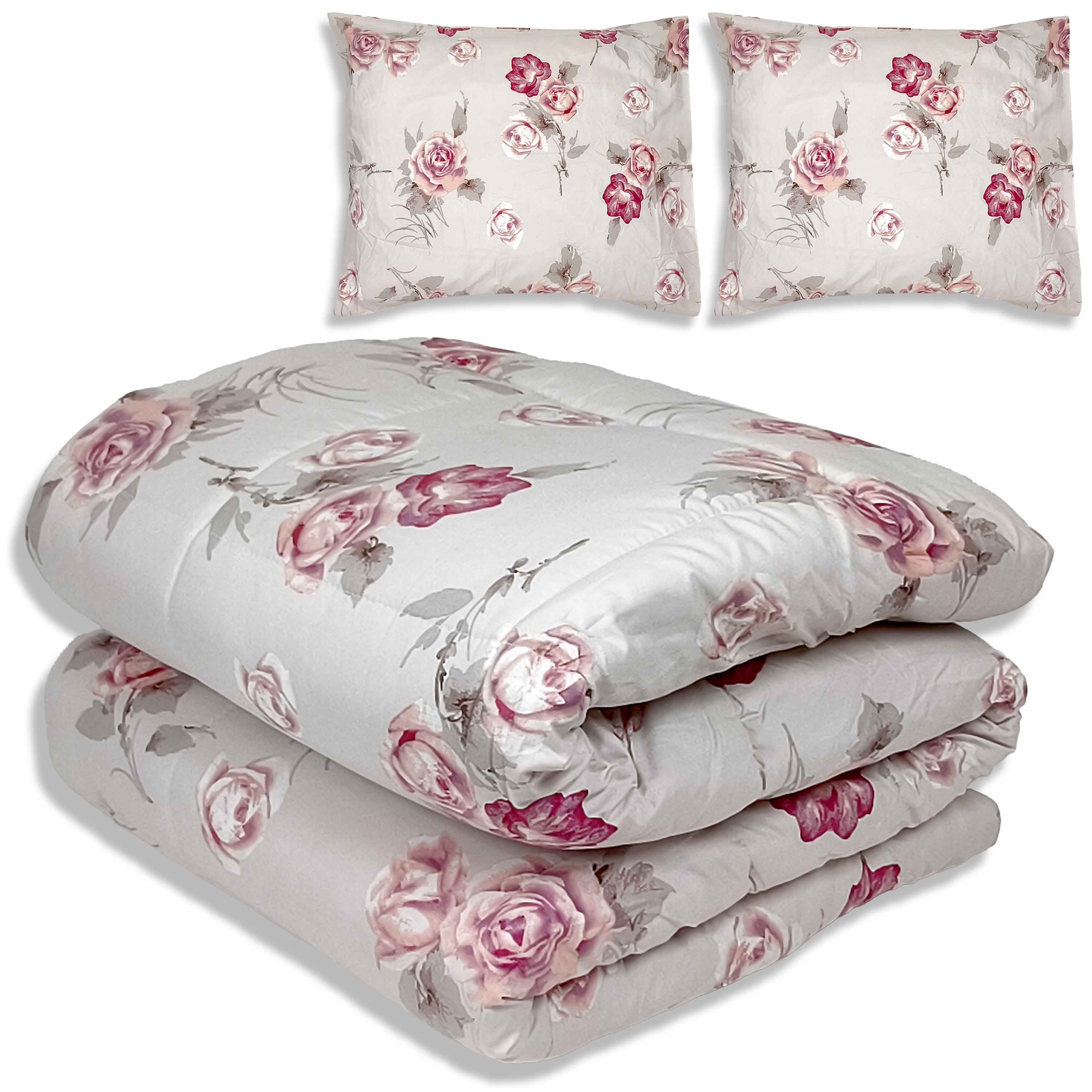 All-In Dekbed - zonder overtrek - Bloemen Diamant Roze