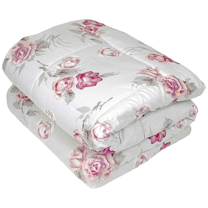 All-In Dekbed - zonder overtrek - Bloemen Diamant Roze