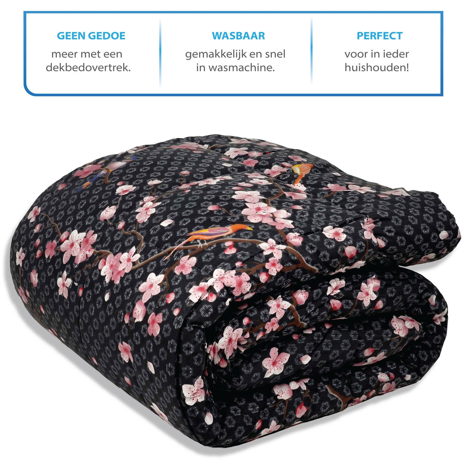 All-In Dekbed - zonder overtrek - Japans Zwart