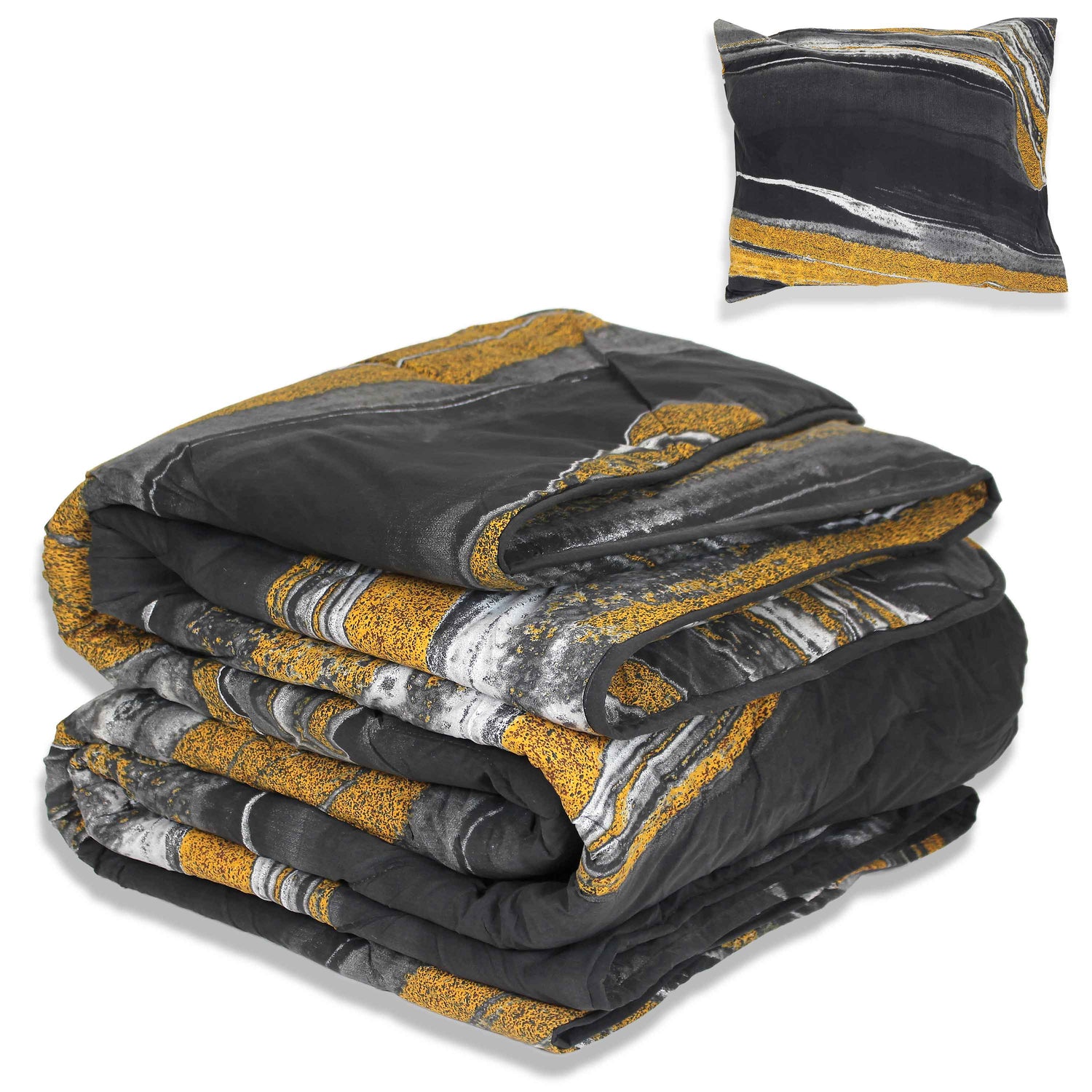 All-In Dekbed - zonder overtrek - Marmer Zwart Goud