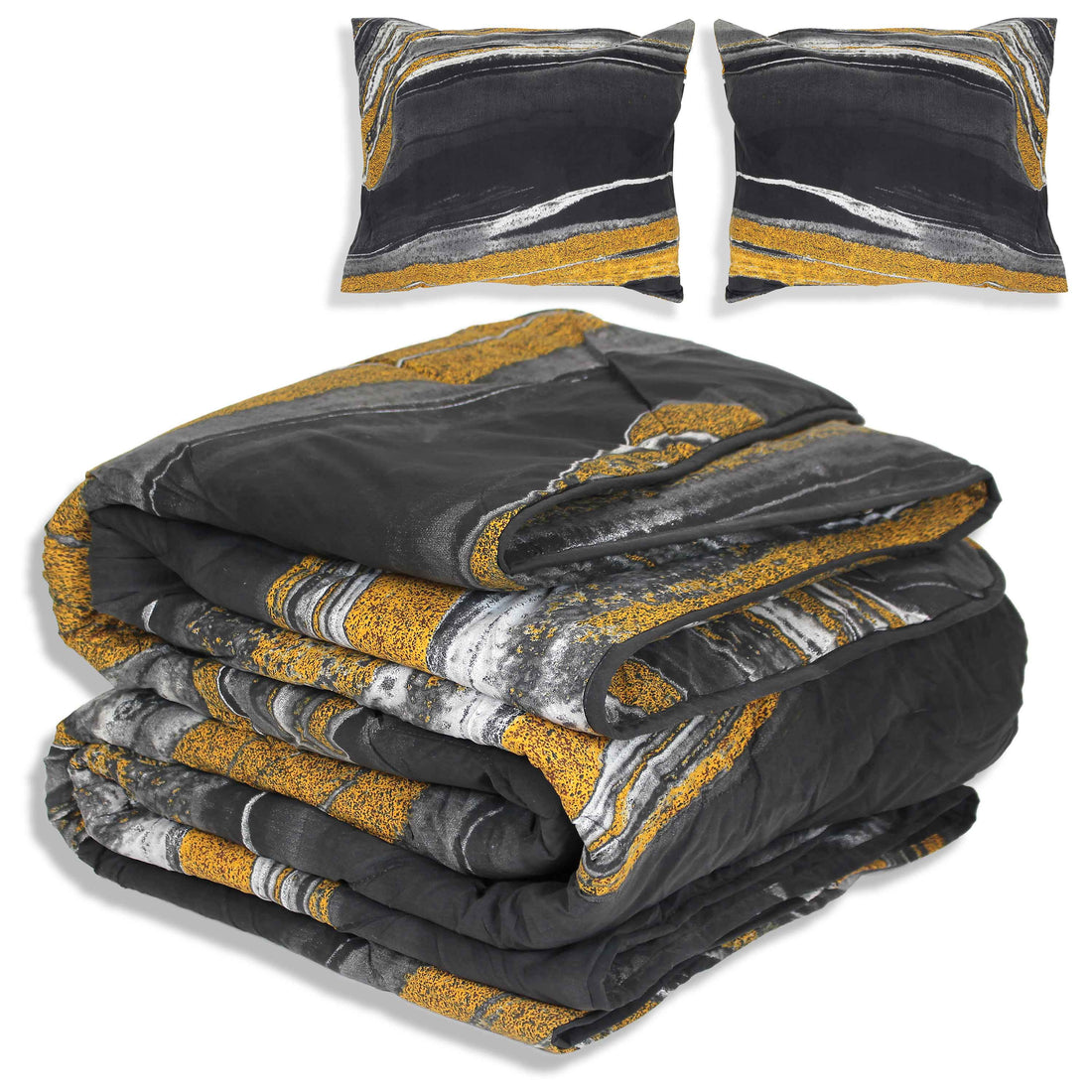 All-In Dekbed - zonder overtrek - Marmer Zwart Goud