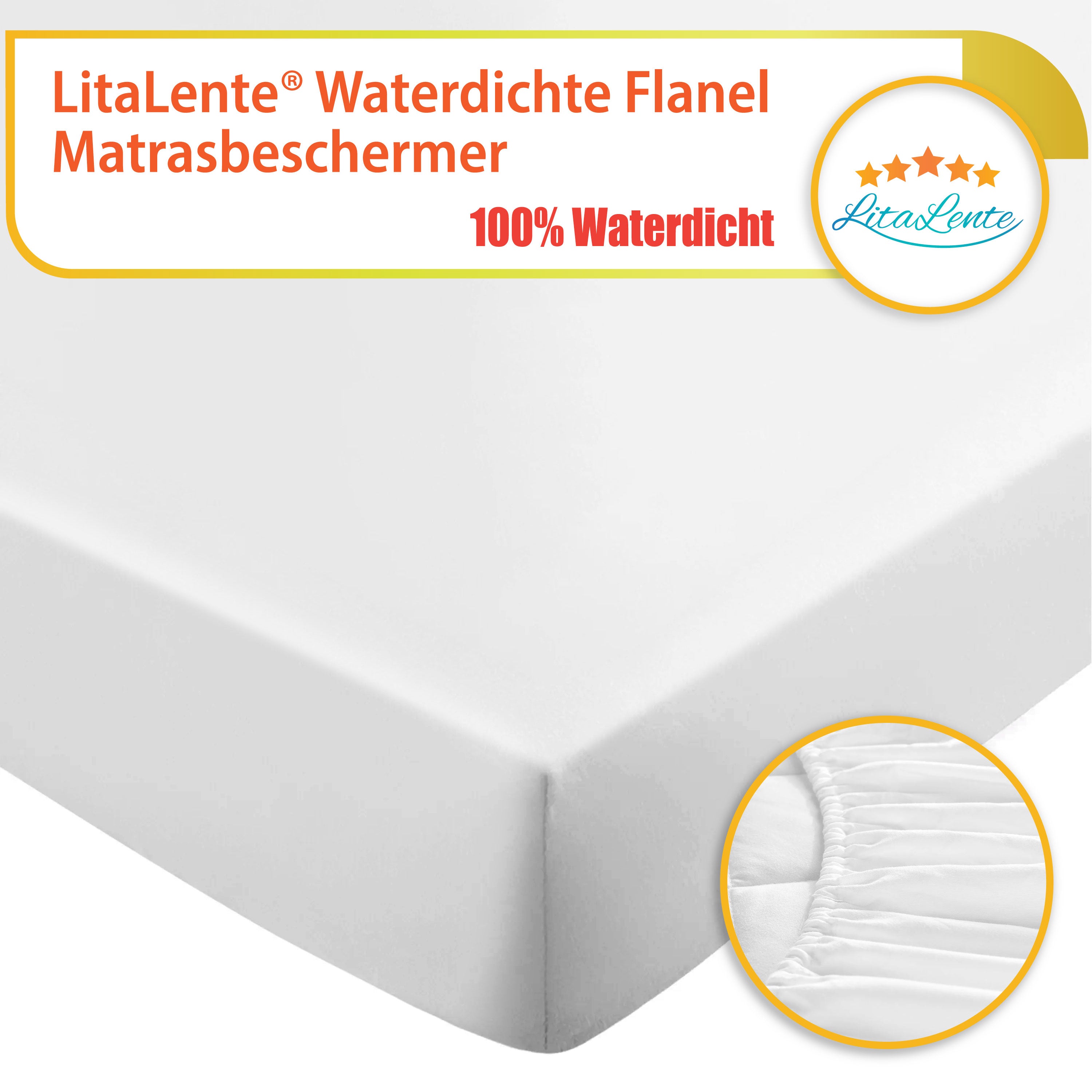 Flanellen waterdichte matrasbeschermer