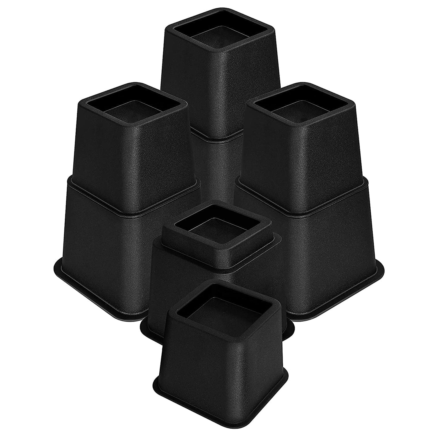 Furniture raisers | Black | Set of 8 | 4 high and 4 short | 8, 13 and 21 CM