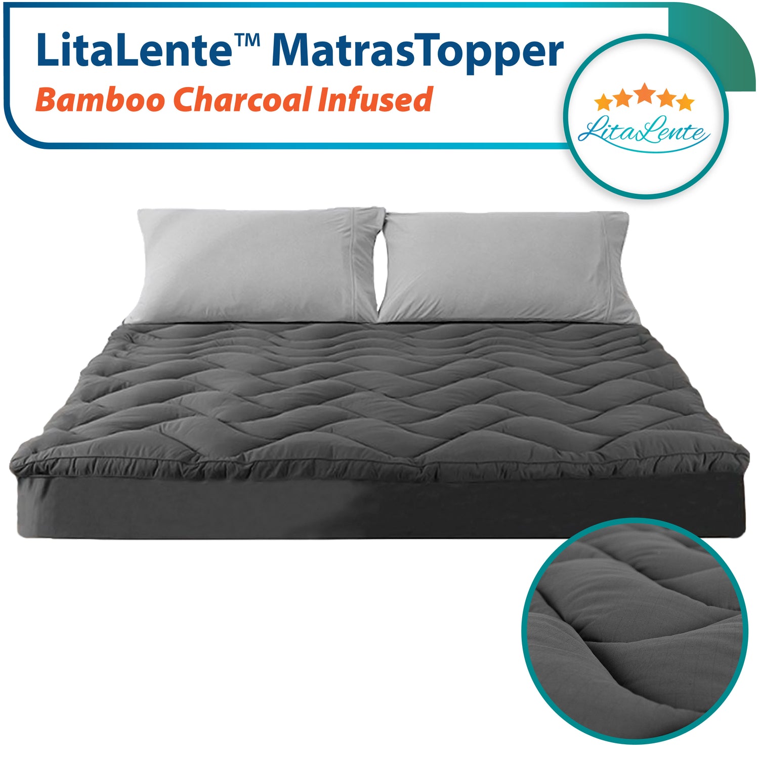 Luxe Matrastopper - Actieve houtskool infusie