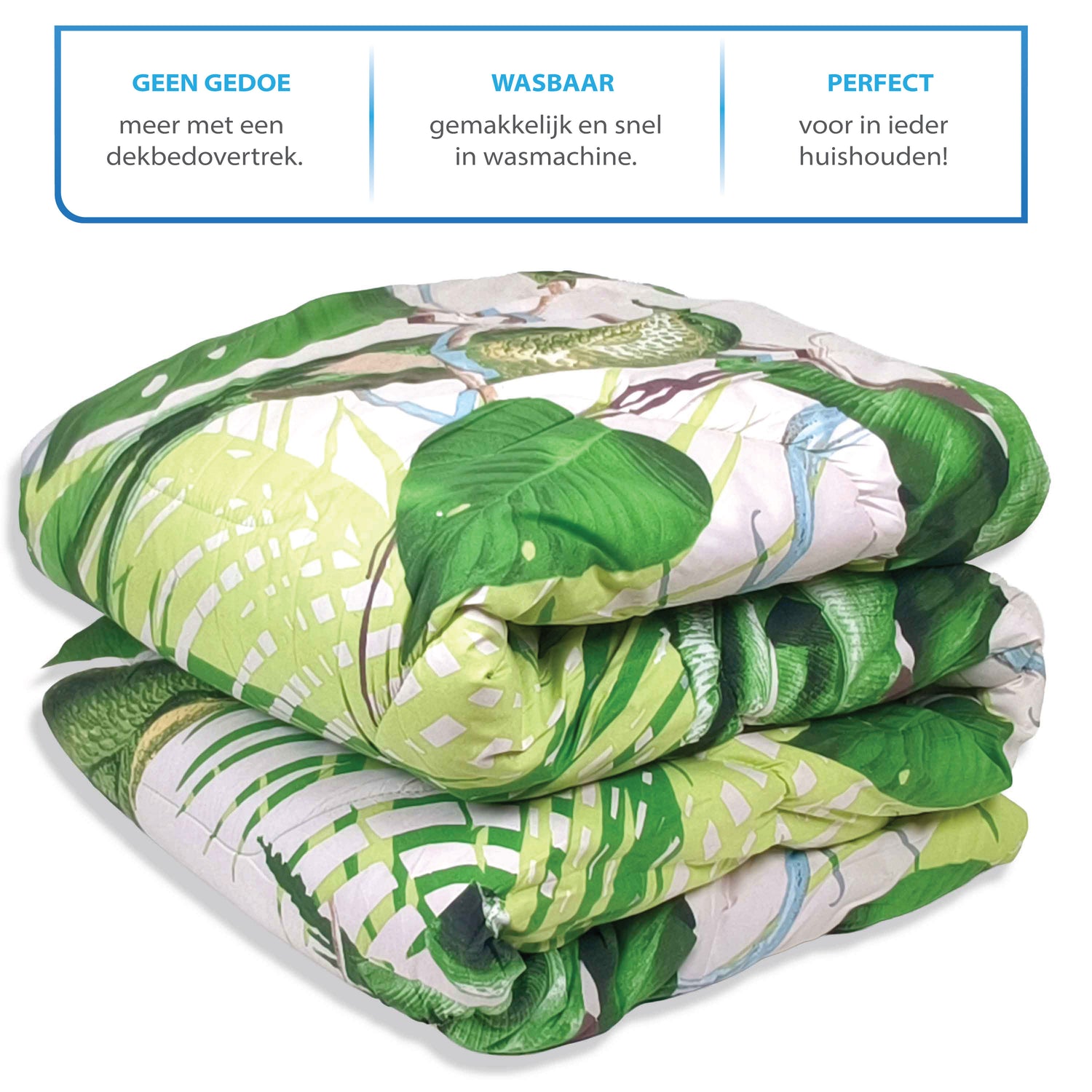 All-In Dekbed - zonder overtrek - Jungle Groen